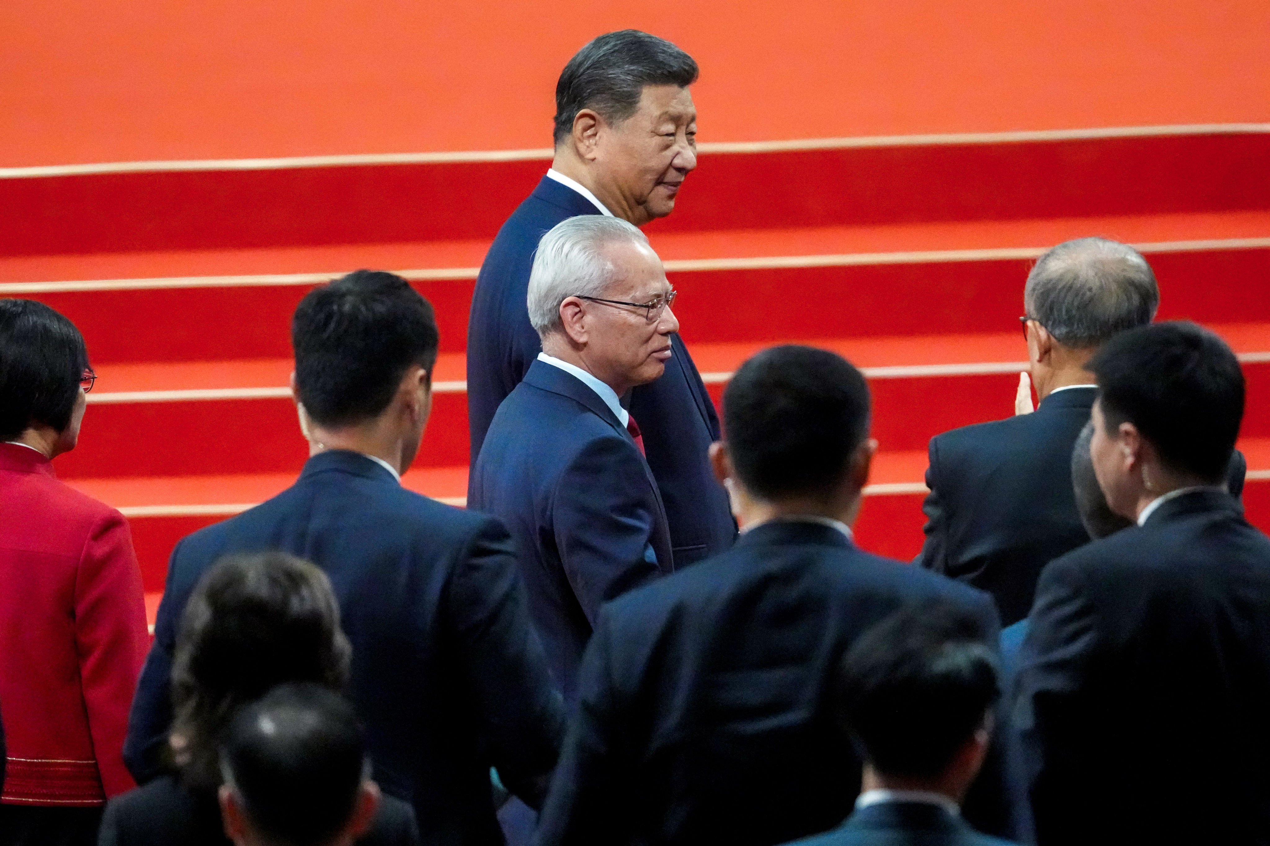 President Xi Jinping and Macau Chief Executive Sam Hou-fai at the inauguration ceremony, which also celebrated Macau’s 25th anniversary as a special administrative region. Photo: Eugene Lee