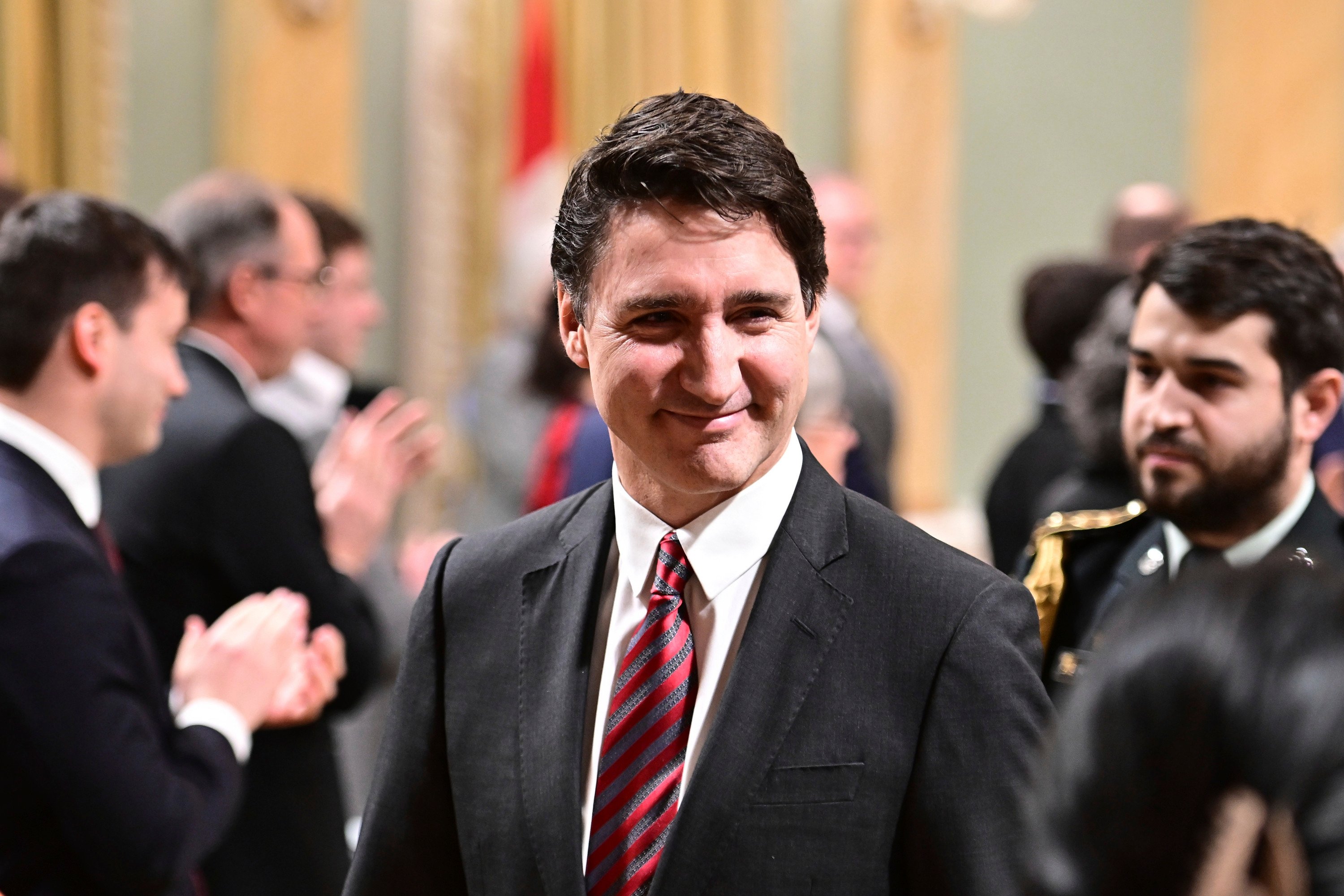 Canadian Prime Minister Justin Trudeau departs after a cabinet swearing-in ceremony at Rideau Hall in Ottawa on Friday. Photo: Canadian Press via AP