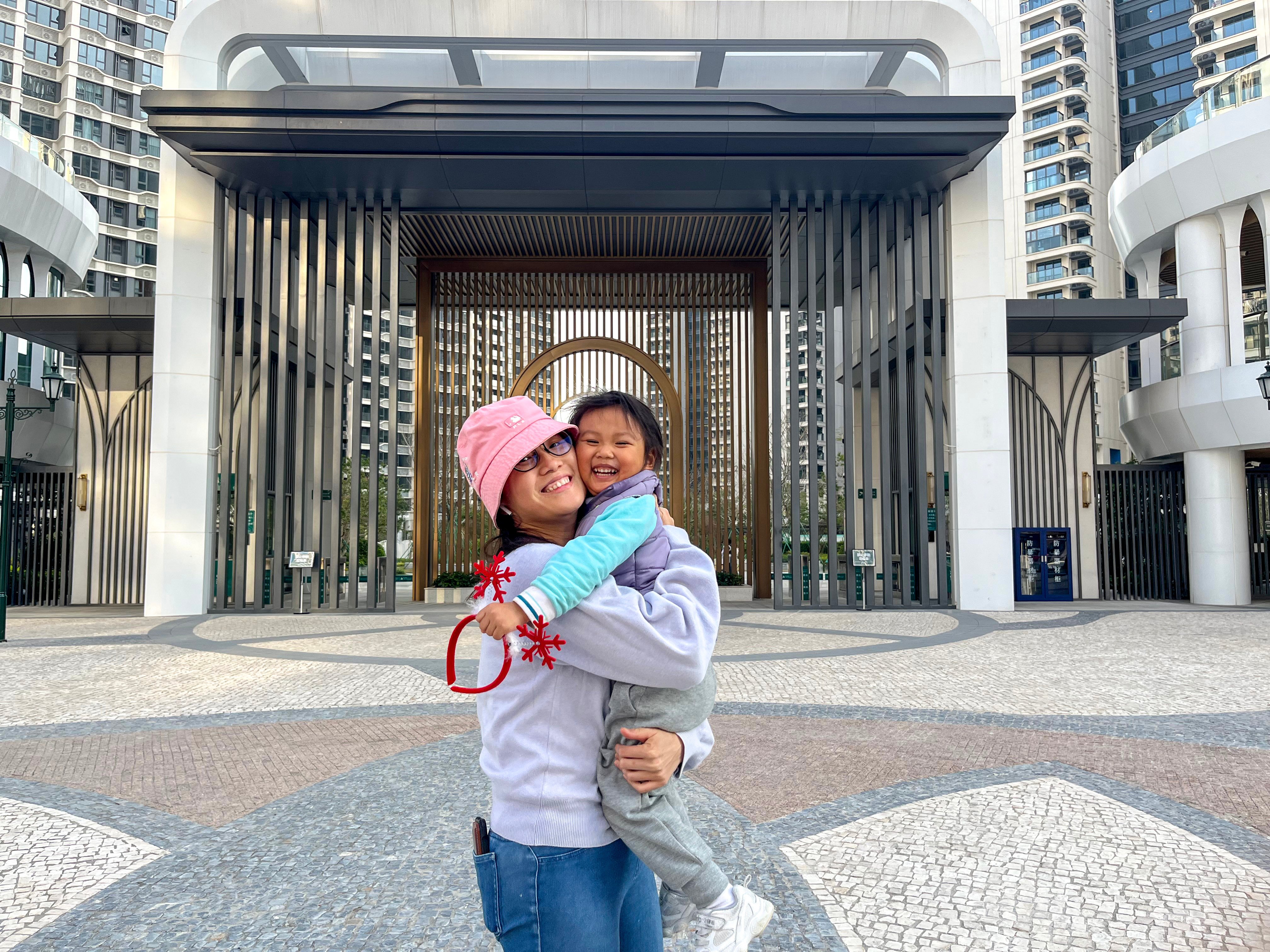 Macau resident Gina Choi and her three-year-old toddler at the Macau New Neighborhood project. Photo: Emily Hung