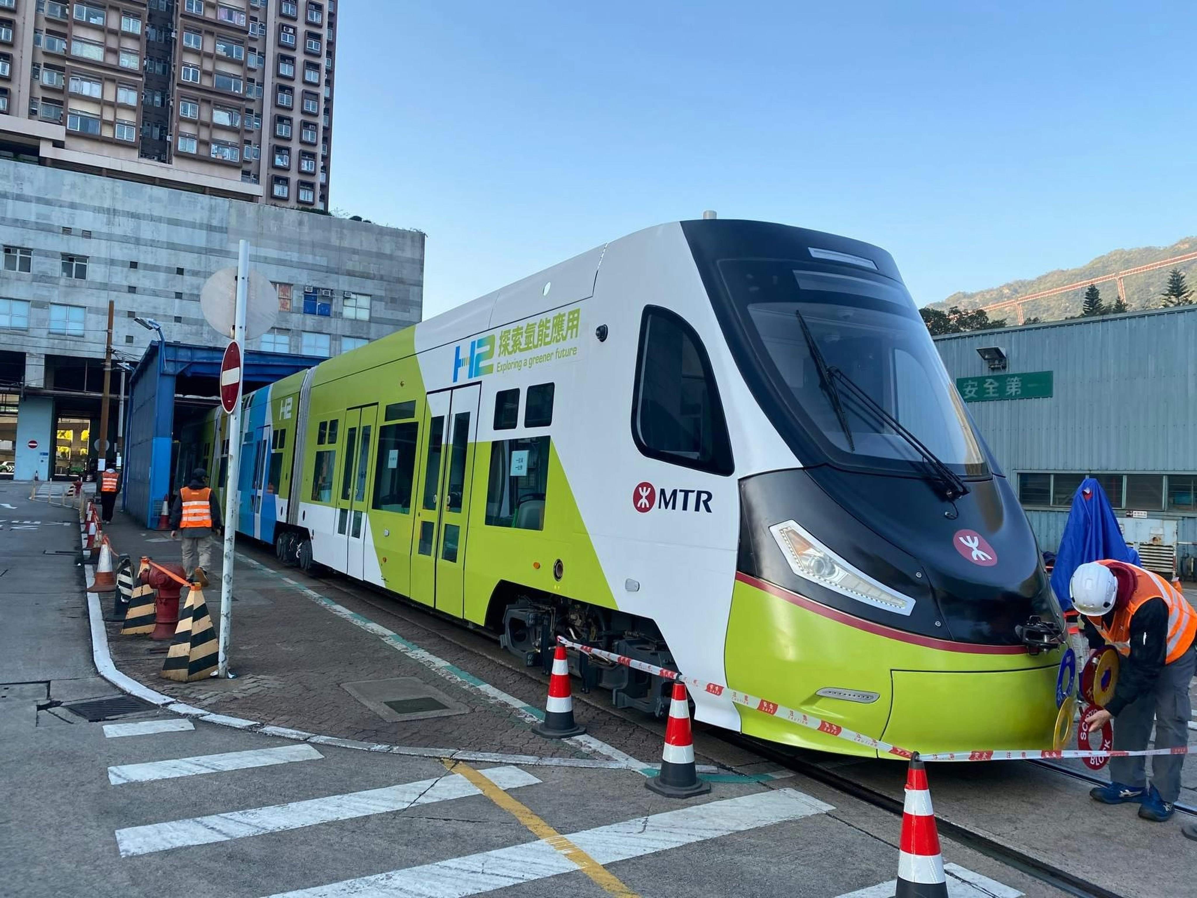 The hydrogen-powered train used in a test run. Photo: Handout