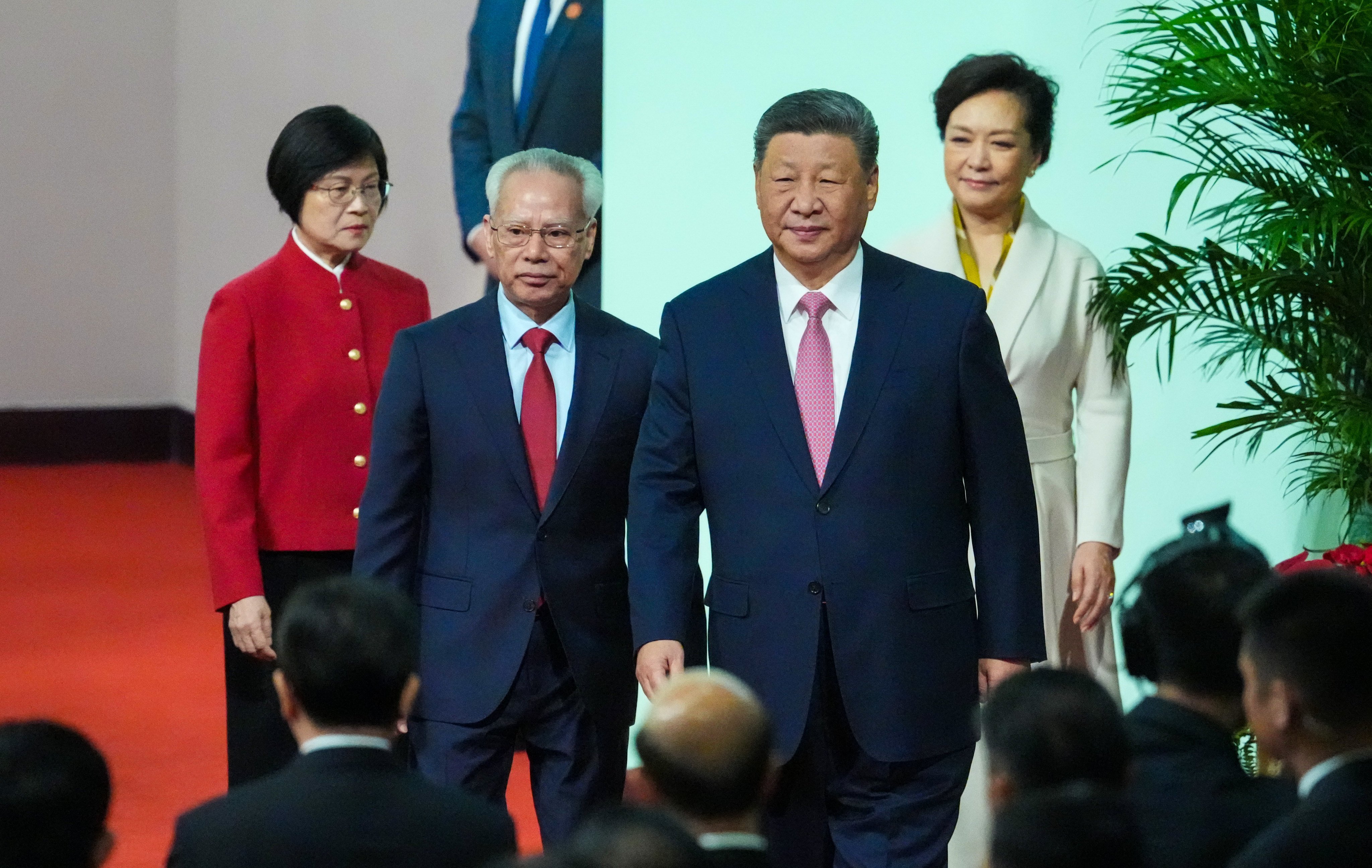 President Xi Jinping and Macau Chief Executive Sam Hou-fai at the inauguration ceremony held earlier this week. Photo: Eugene Lee