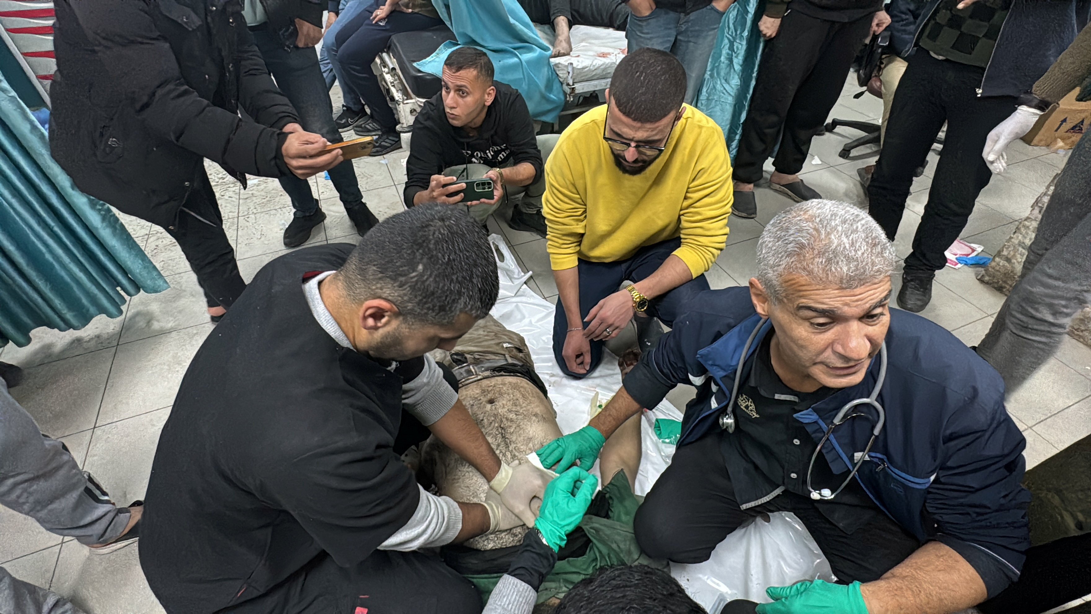 A wounded Palestinian is assisted at Kamal Adwan hospital in Beit Lahiya, in the northern Gaza Strip. Photo: Reuters