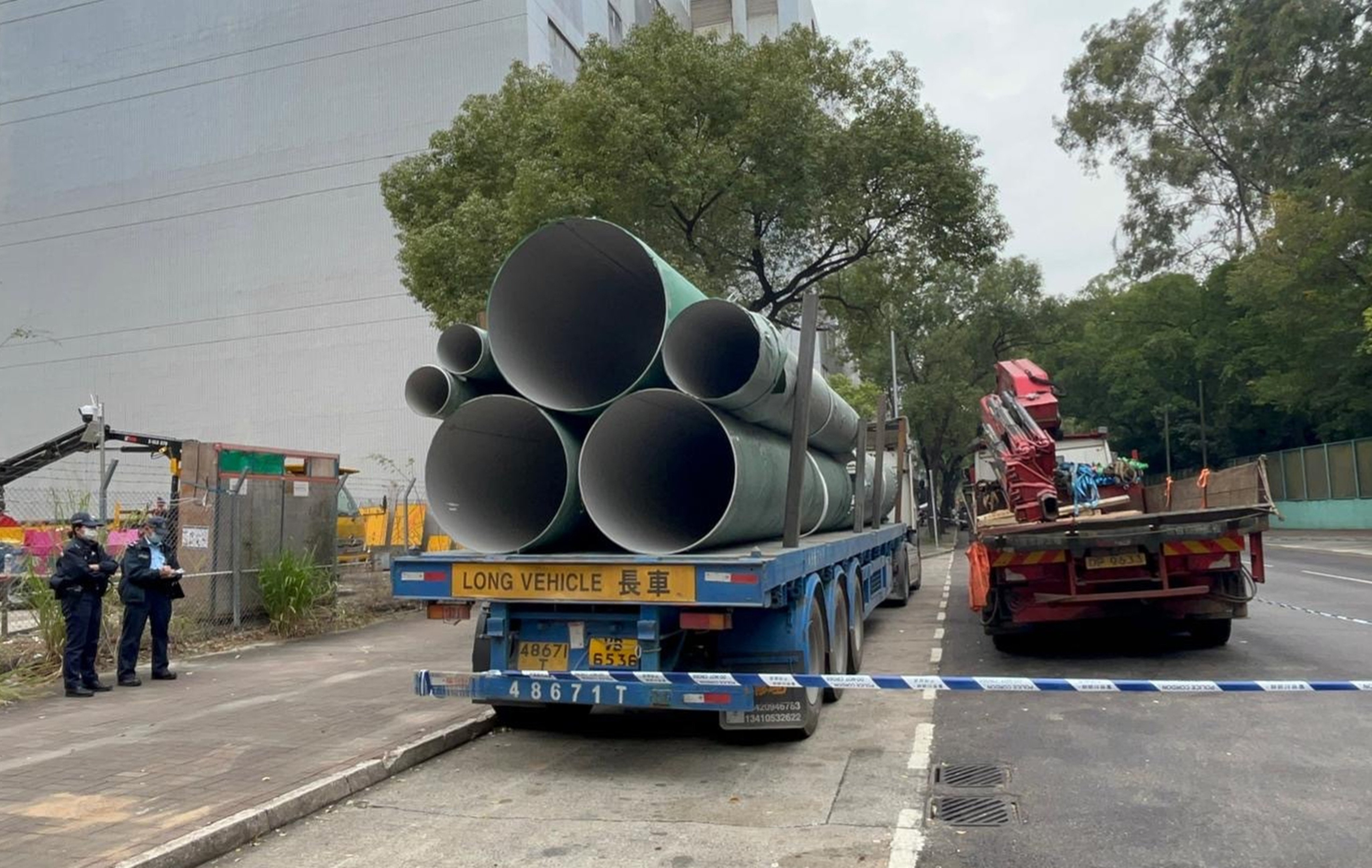 The incident happened at a construction site near Man Kok Village in Sheung Shui. Photo: Handout