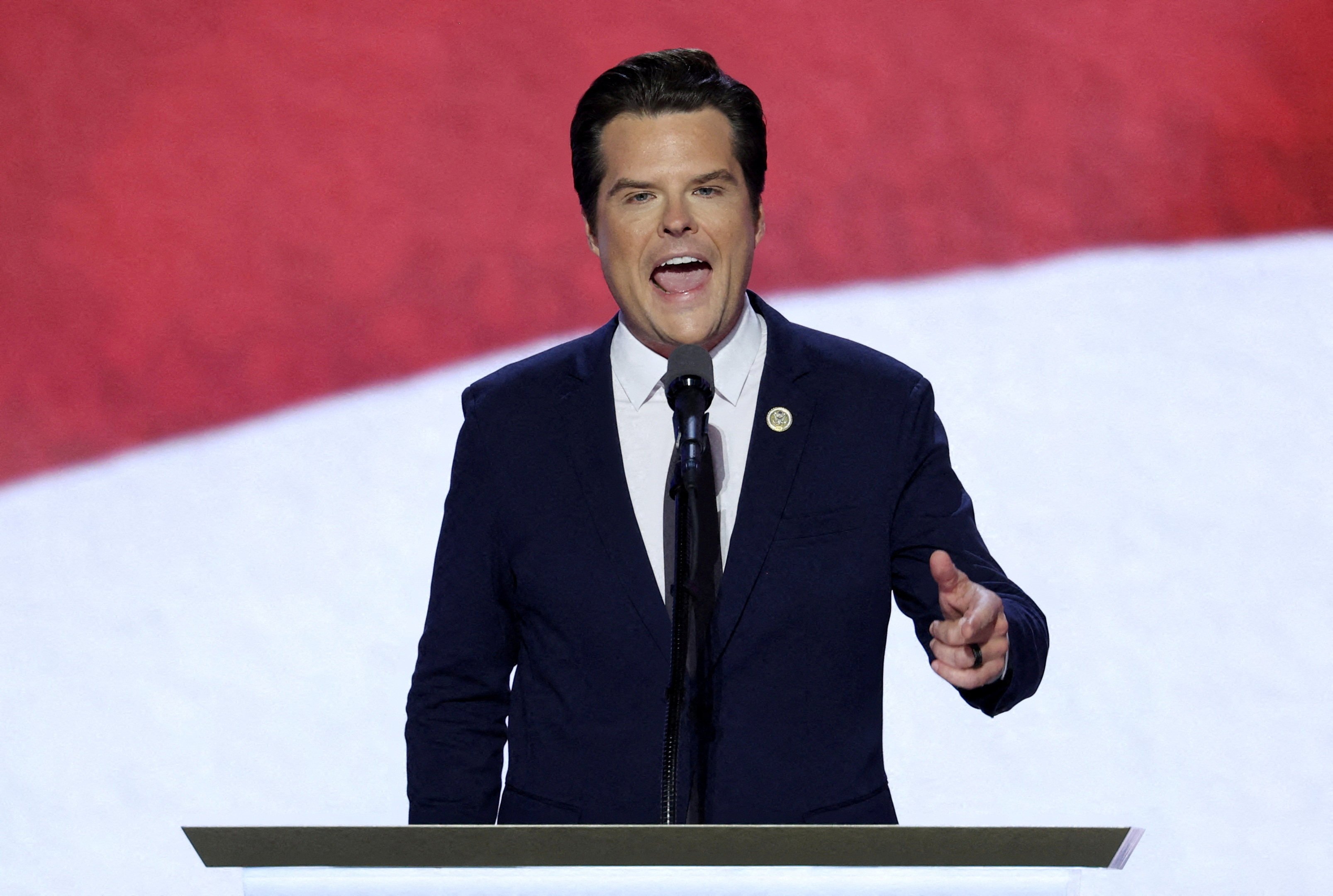 Representative Matt Gaetz at the Republican National Convention in Wisconsin in July. Photo: Reuters