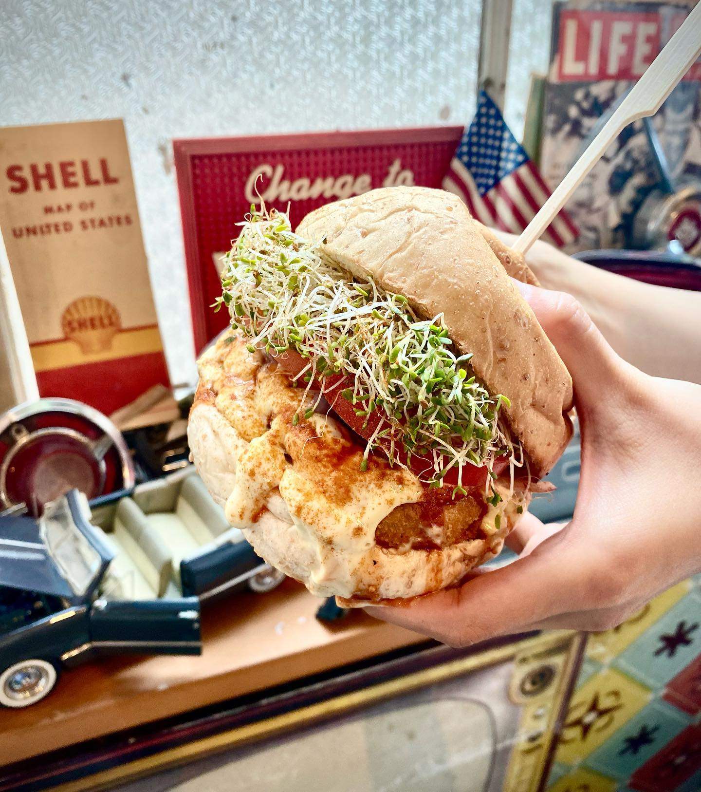 Veggie4Love’s Drama Queen burger. Photo: Instagram/@veggie_4love