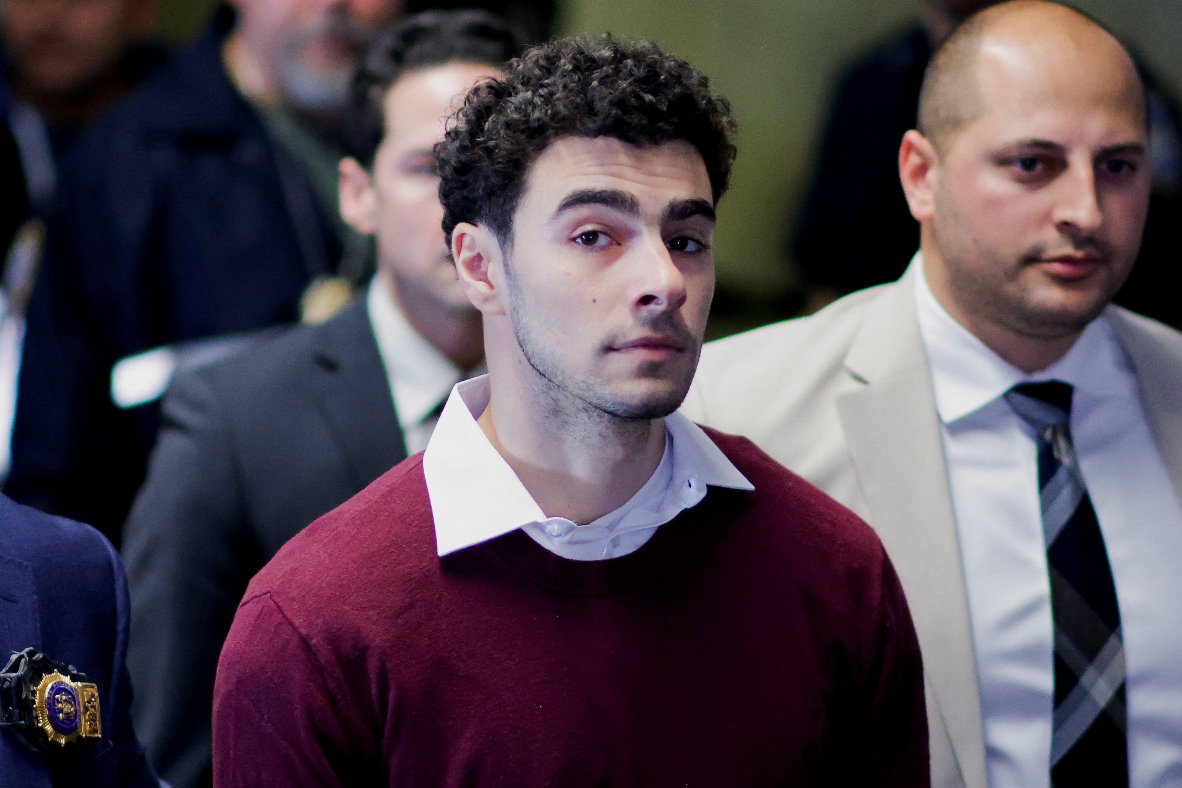 Luigi Mangione, the suspect in the killing of UnitedHealth Group chief executive Brian Thompson, at New York Supreme Court on Monday. Photo: Reuters