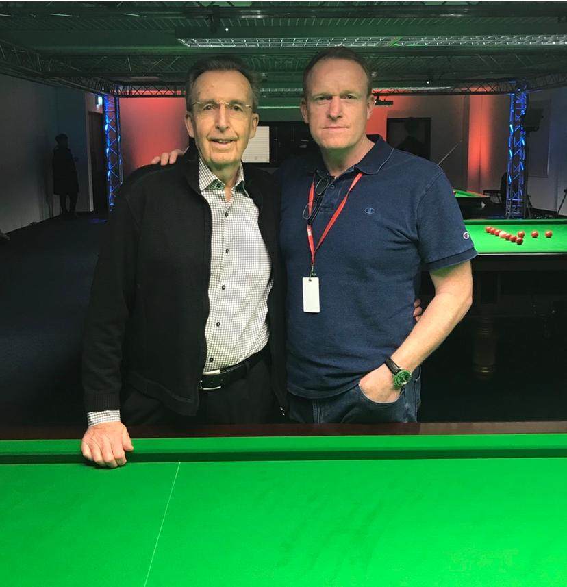 The late former snooker world champion Terry Griffiths (left) and his son and Hong Kong coach Wayne Griffiths.