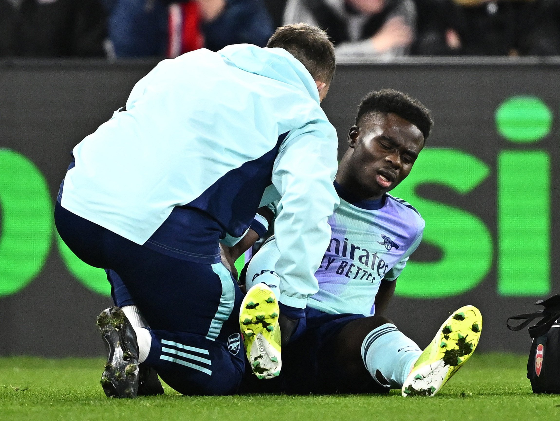 It took just 23 minutes of Arsenal’s game against Crystal Palace for Bukayo Saka’s Christmas plans to fall down around him. Photo: Reuters