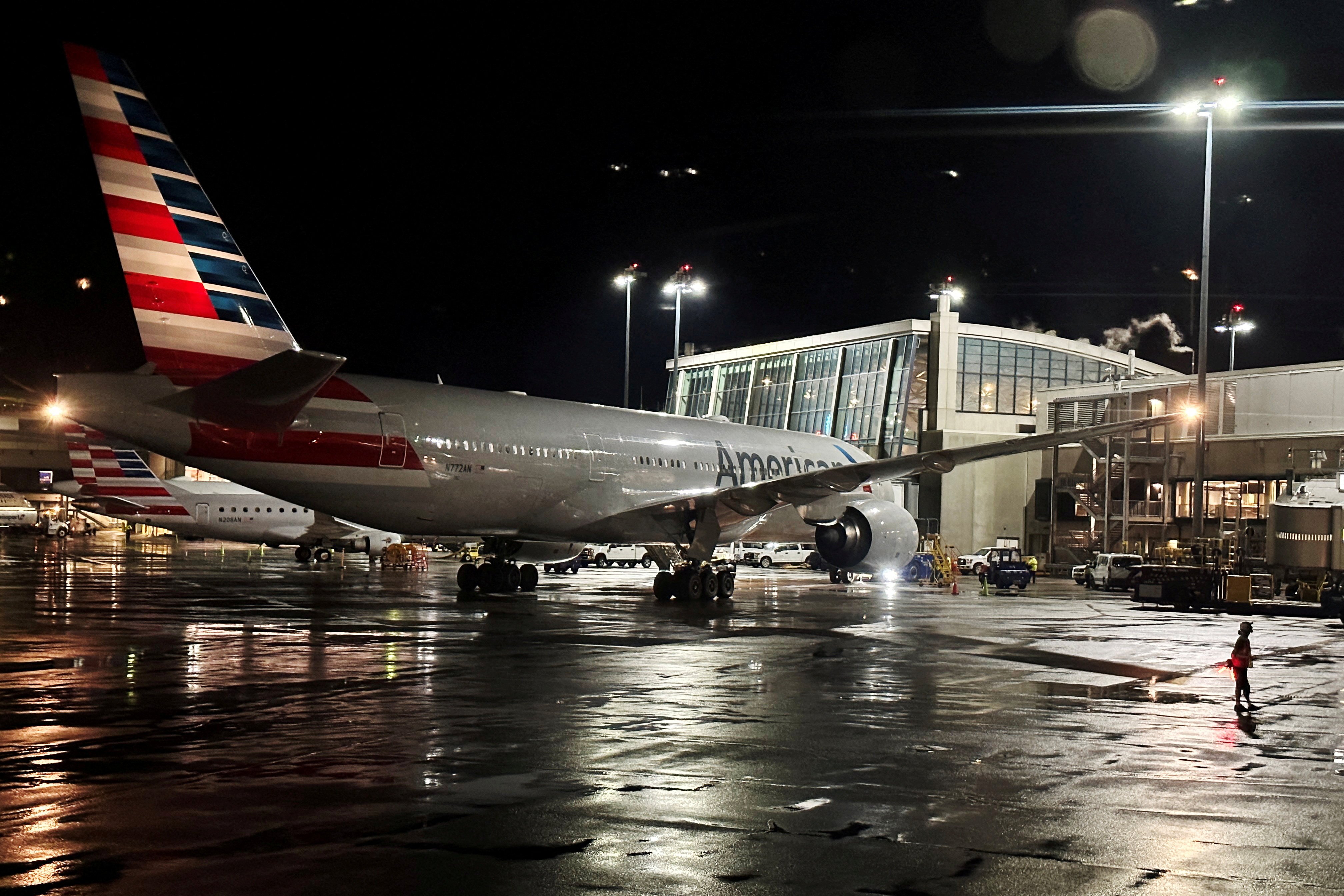 An American Airlines plane sits at a gate at Logan Airport in Boston, Massachusetts. Photo: Reuters