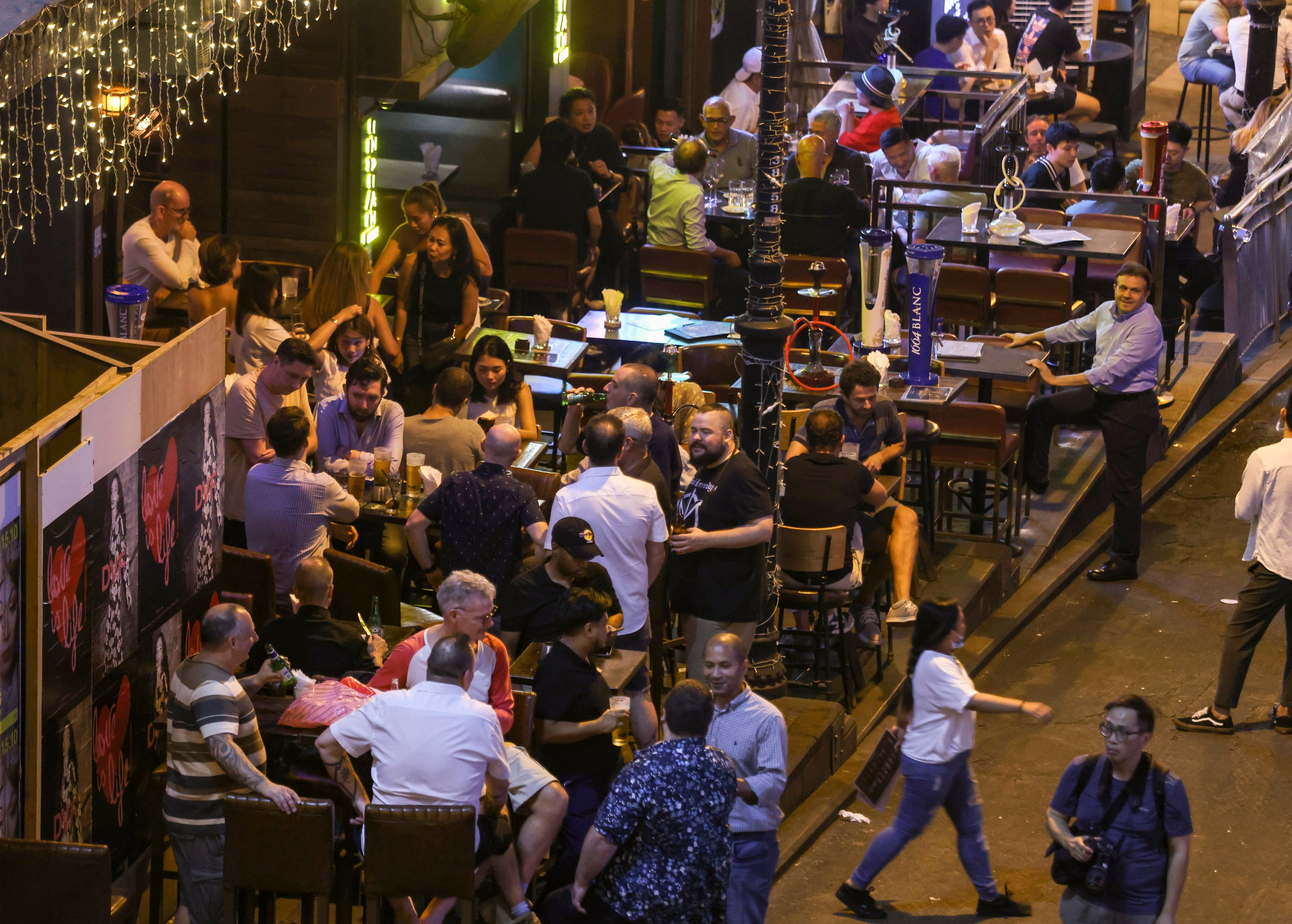 Businesses in Lan Kwai Fong roll out festive products to attract customers. Photo: Jonathan Wong