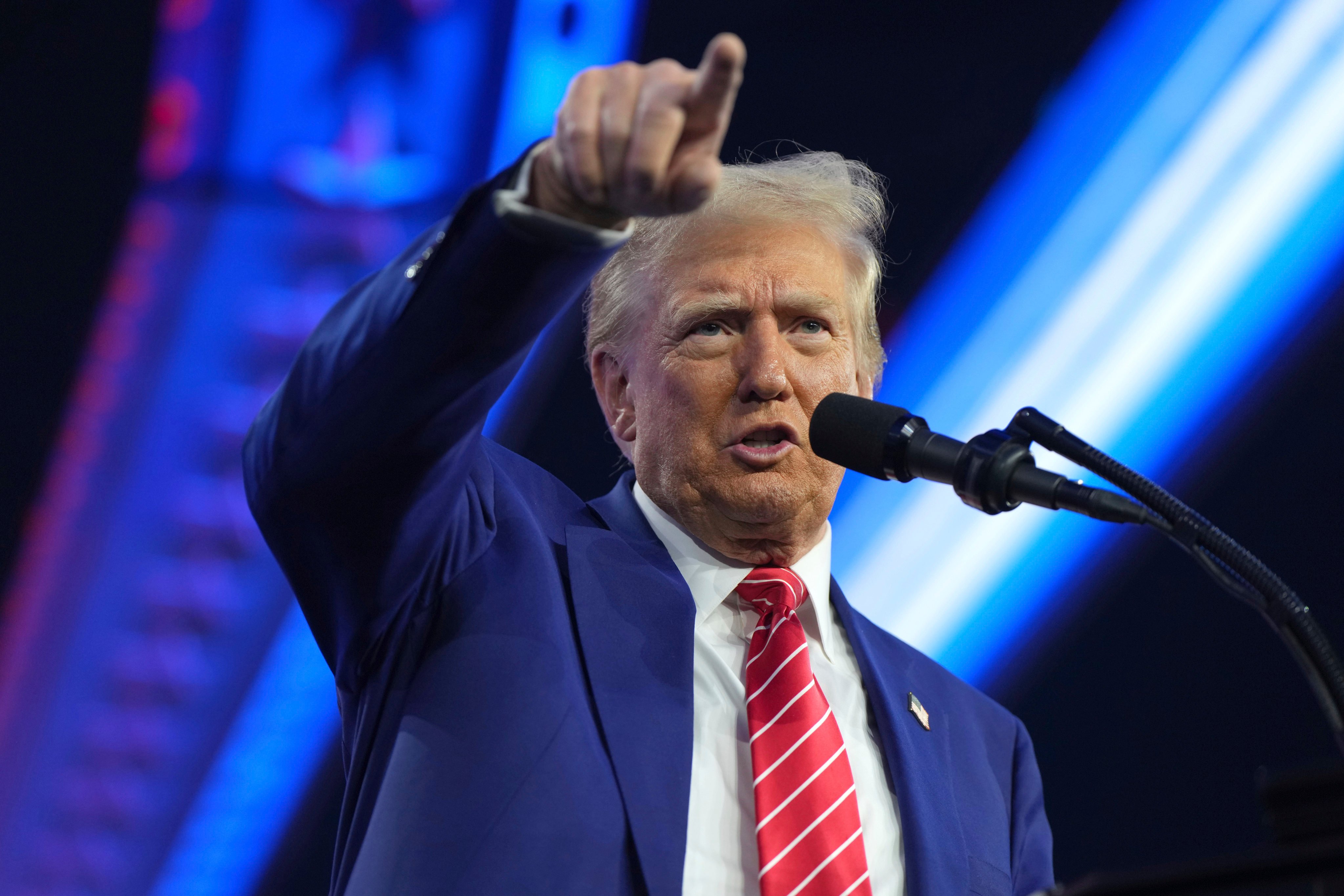 US president-elect Donald Trump speaks at AmericaFest in Phoenix, Arizona, on Sunday. Photo: AP