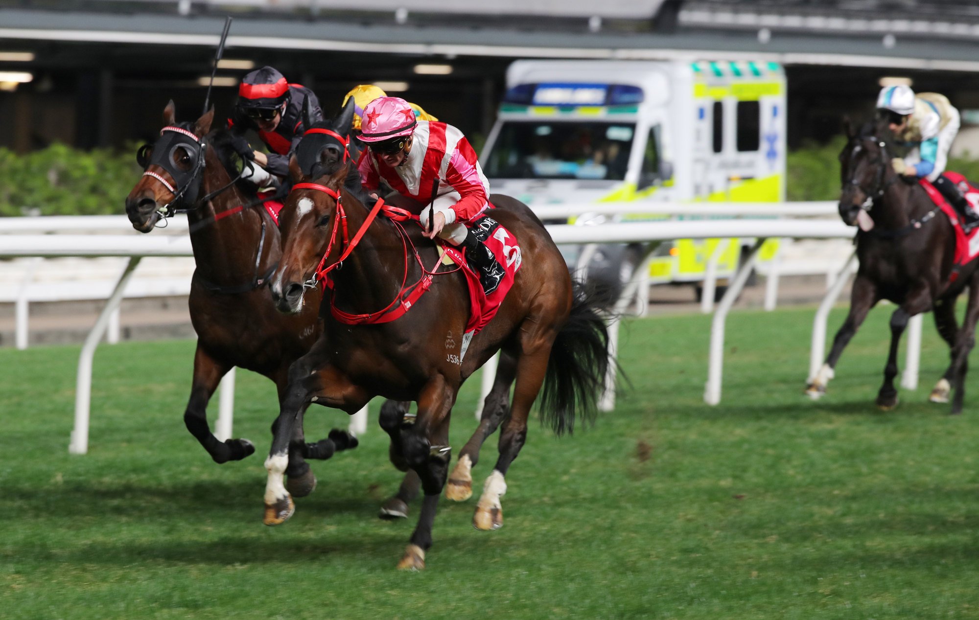 Noisy Boy surges clear to score under Zac Purton.