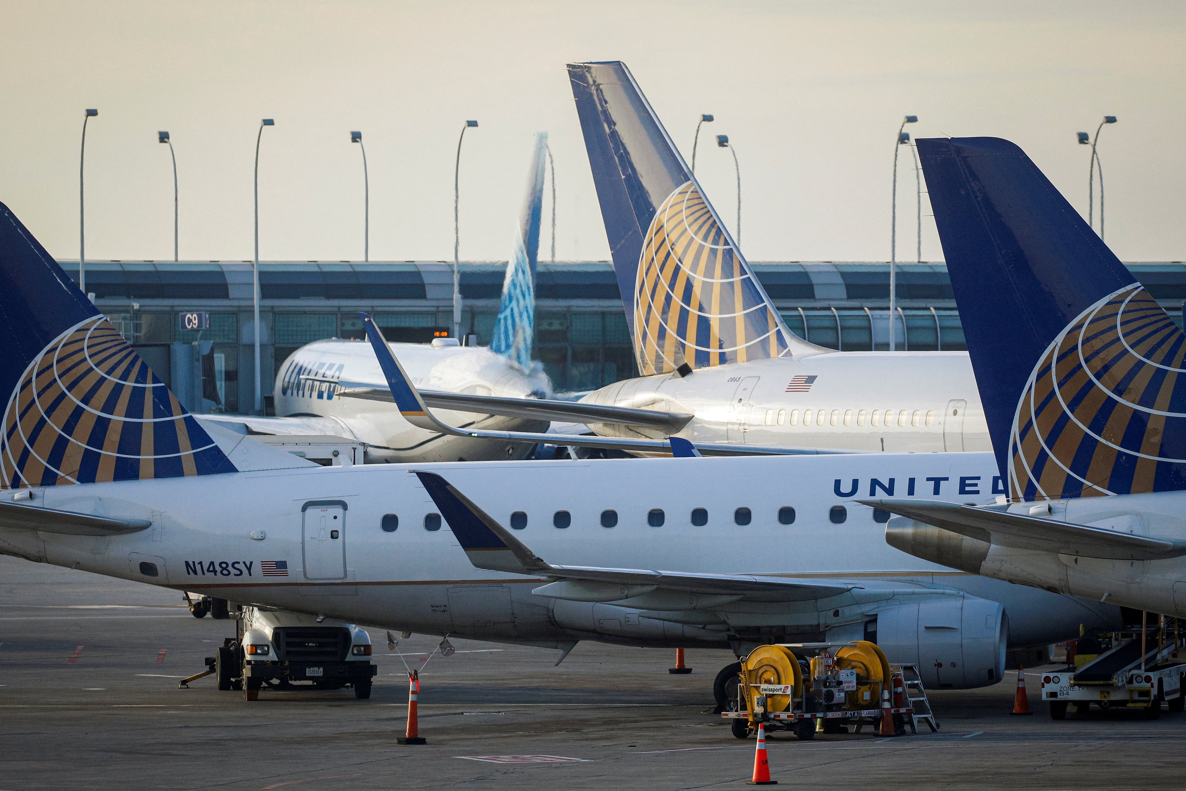 United Airlines planes parked at Chicago’s O’Hare International Airport. Photo: Reuters