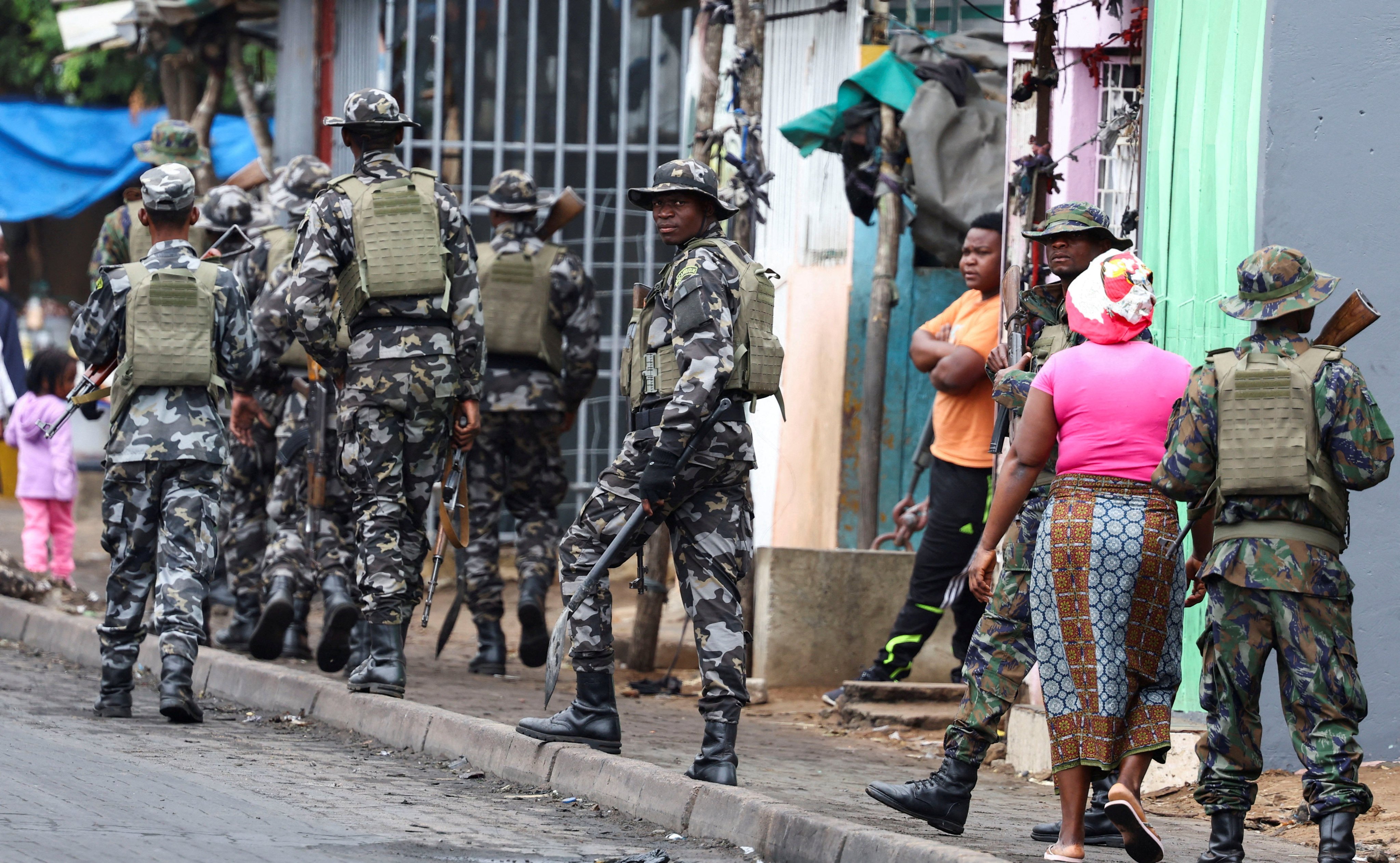 Members of the Mozambique military patrol the streets of Maputo in November. Photo: Reuters