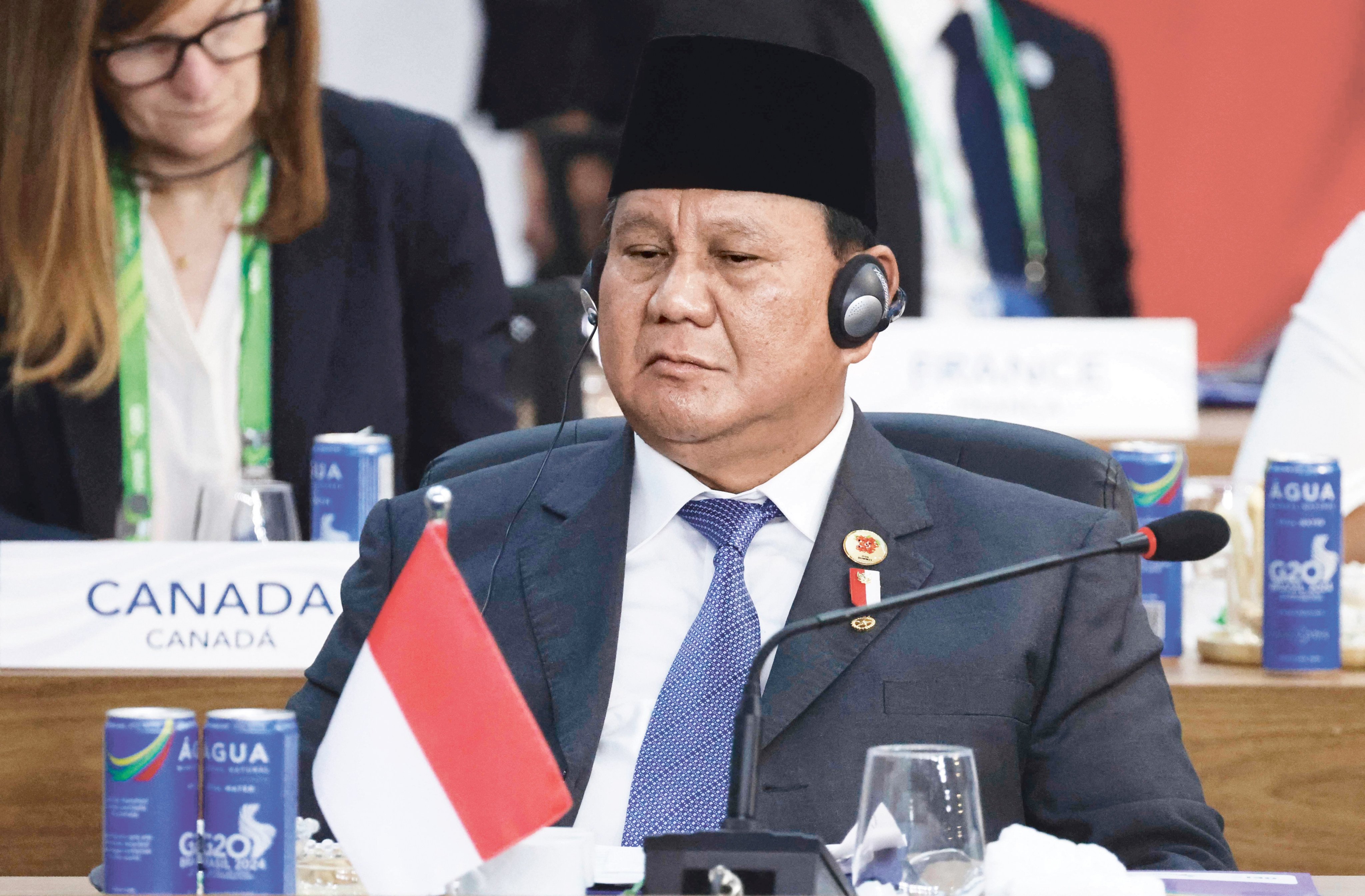 Indonesia’s President Prabowo Subianto attends the third session of the G20 Leaders’ Meeting in Rio de Janeiro, Brazil, on November 19. Photo: AFP