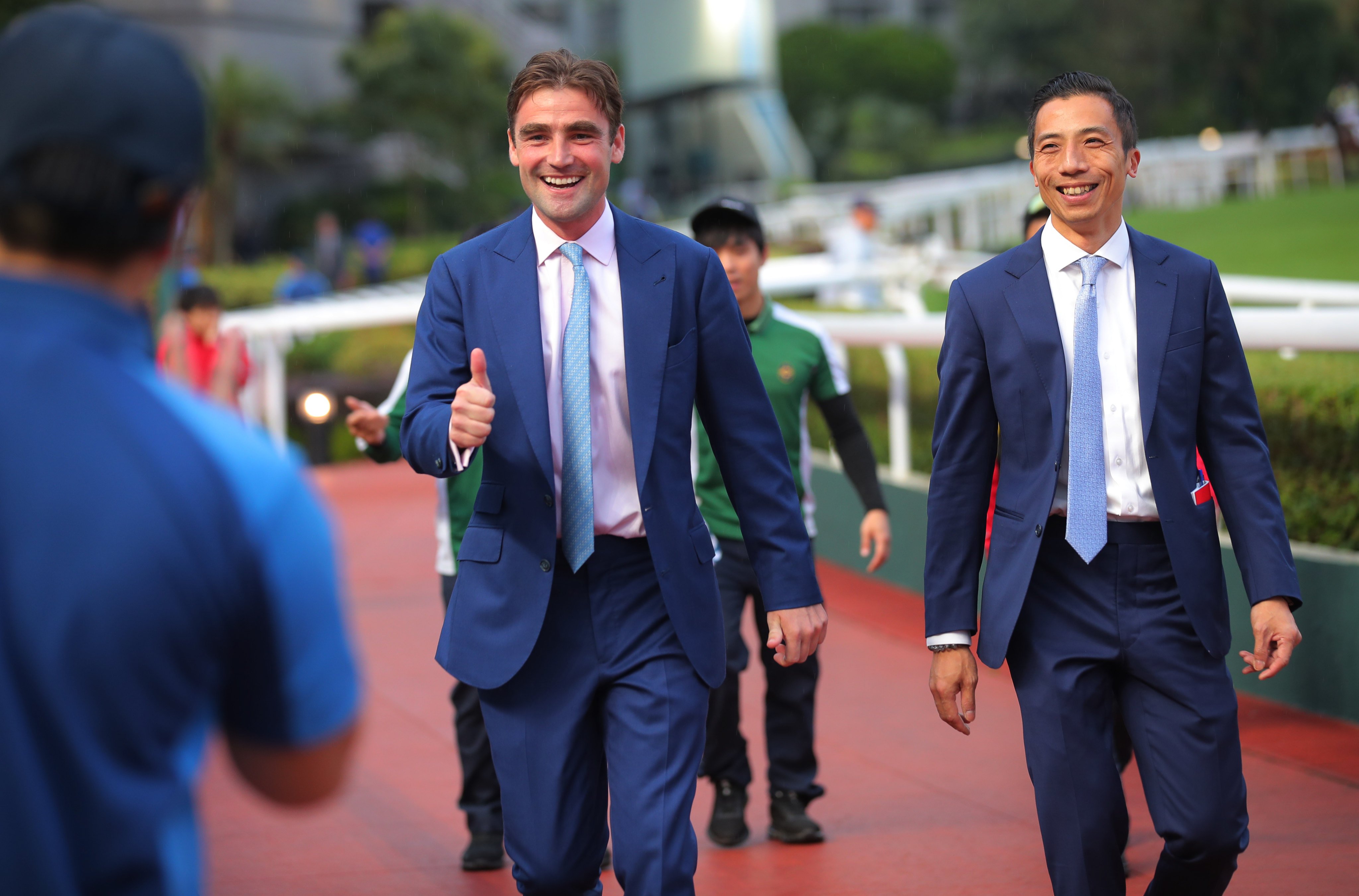 Trainer David Eustace (left) is in no hurry to get new stable recruit Massive Sovereign back to the races. Photos: Kenneth Chan