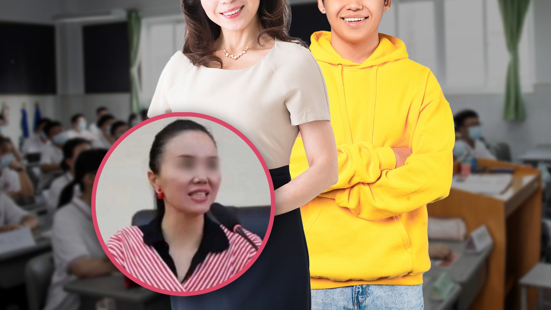 A school vice principal in China has sparked public outrage after her extramarital affair with an former pupil 10 years her junior was exposed online. Photo: SCMP composite/Shutterstock/Weibo