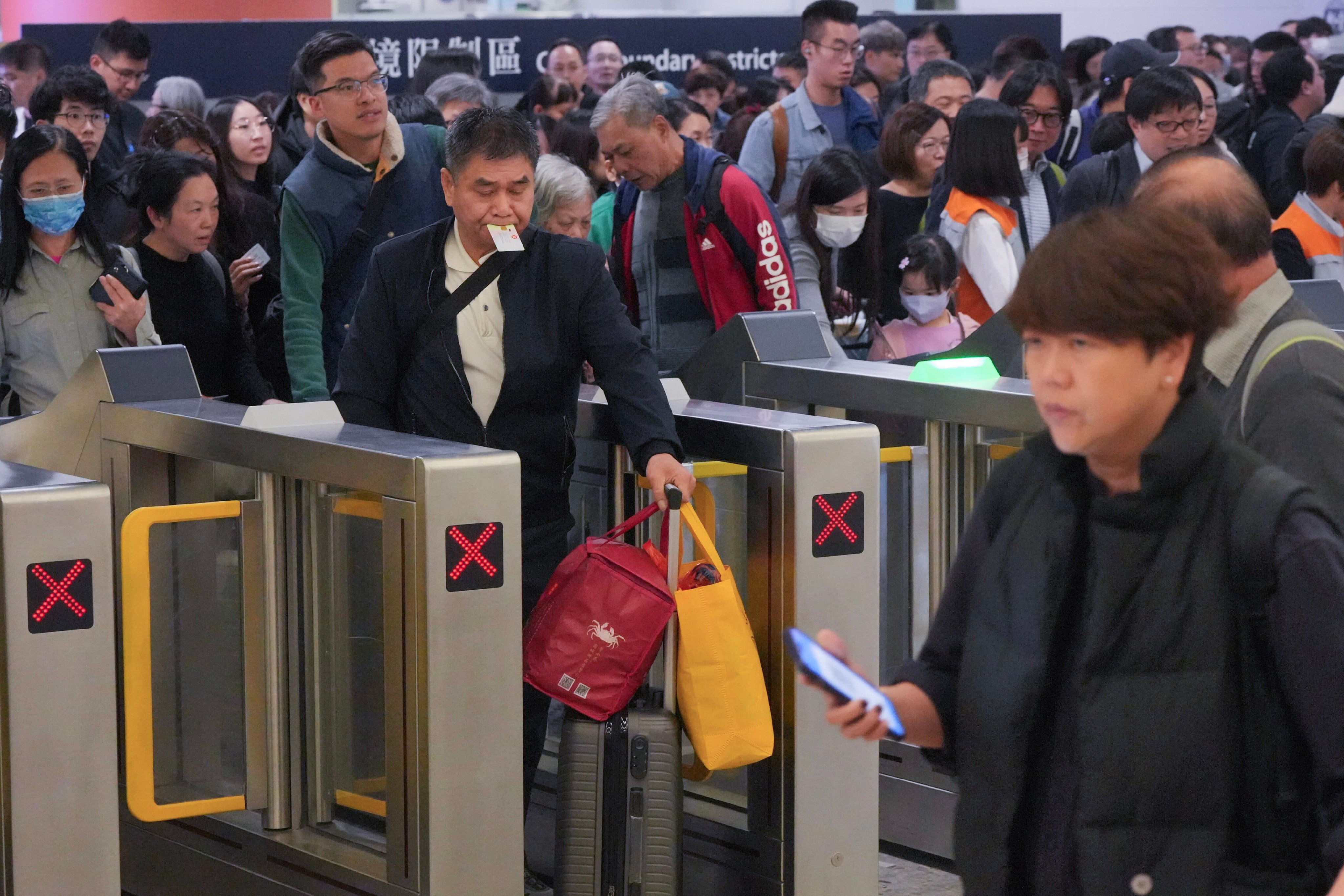 Among the busiest entry points into Hong Kong on Sunday was the West Kowloon high-speed rail station.  Photo: May Tse