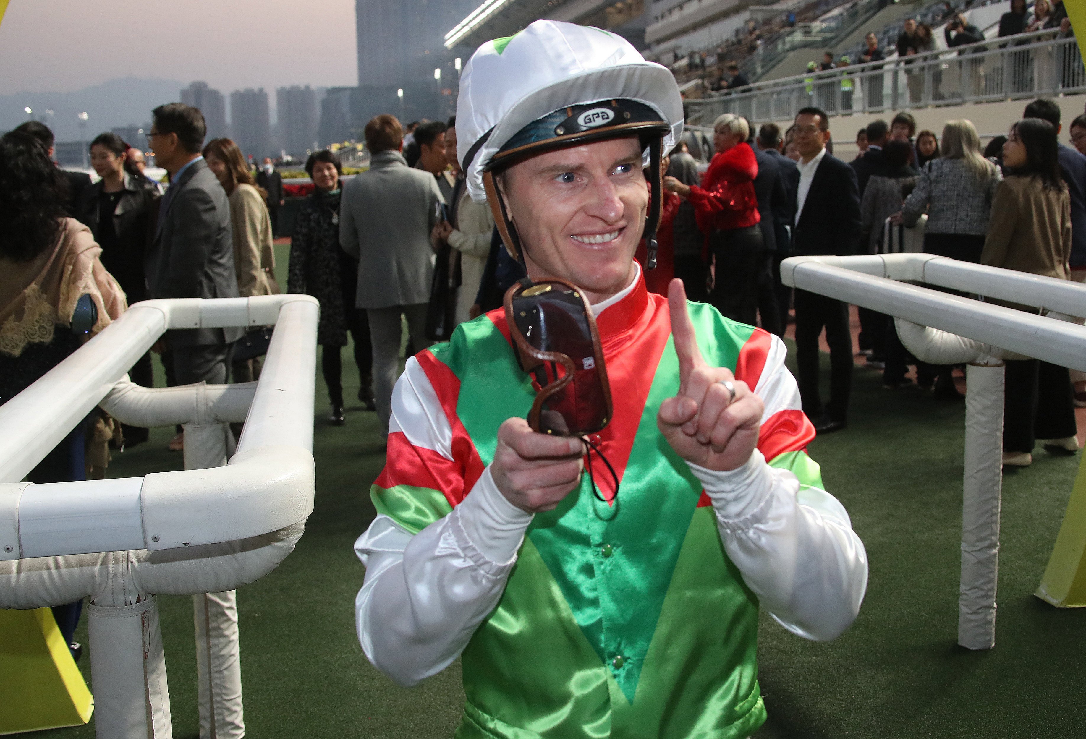 Zac Purton is all smiles after landing his 1,800th Hong Kong win courtesy of Tourbillon Prince at Sha Tin. Photos: Kenneth Chan