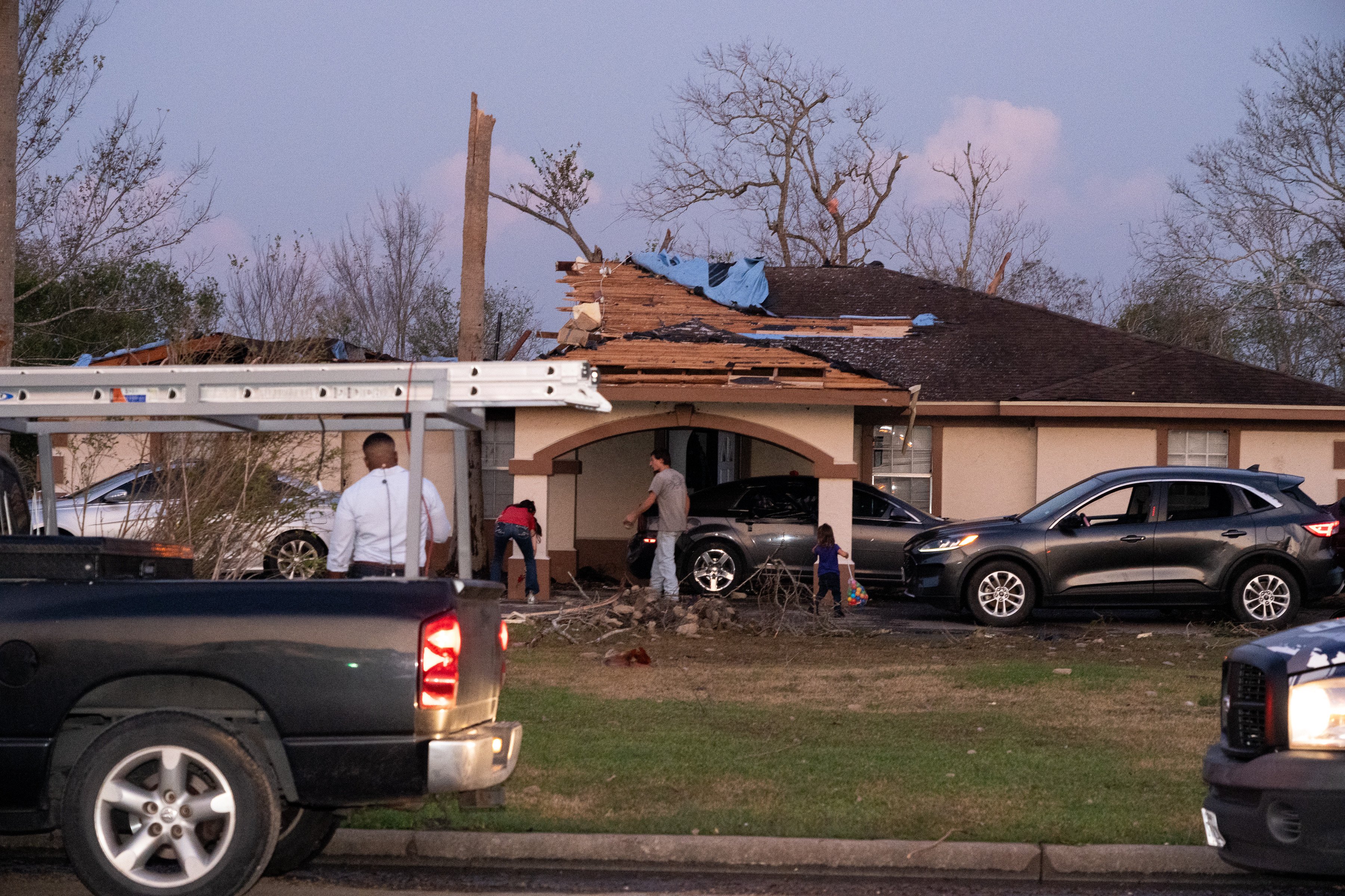 A storm-damaged house in Alvin, Texas, on Saturday. Photo: Xinhua