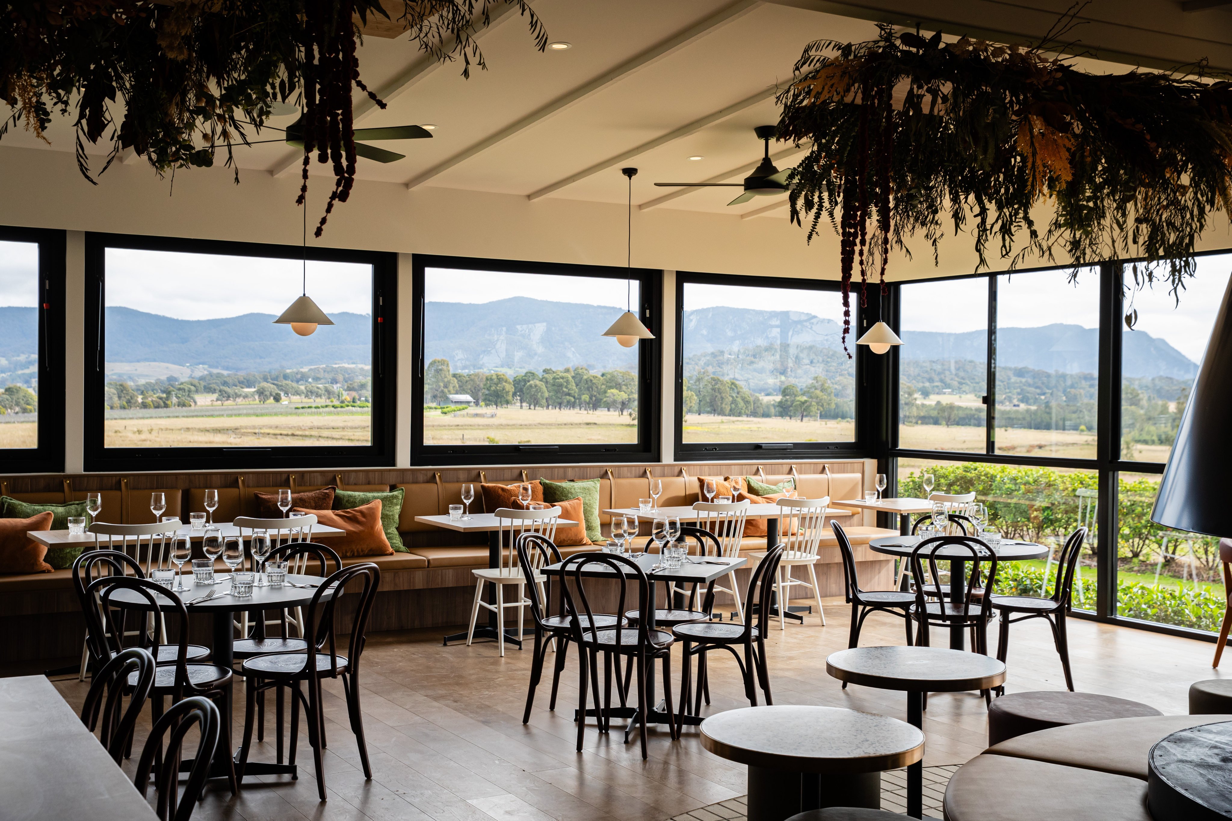 Harkham Wines in Hunter Valley, Australia, has an Italian restaurant that looks out over the Brokenback Mountain range. Photo: Nikko To