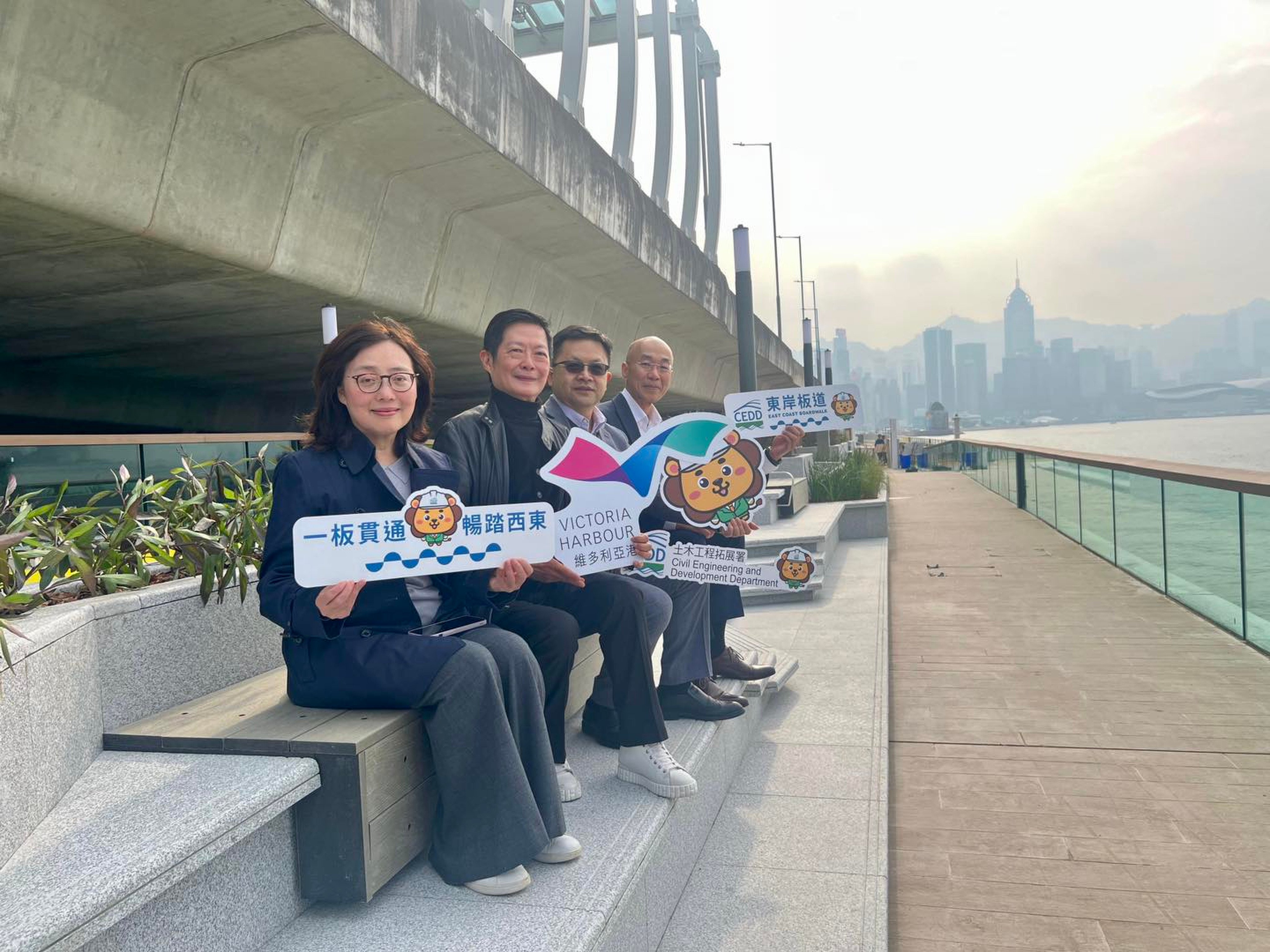 Bernadette Linn (left) hopes the boardwalk will become a new landmark of the Victoria Harbour waterfront. Photo: Handout