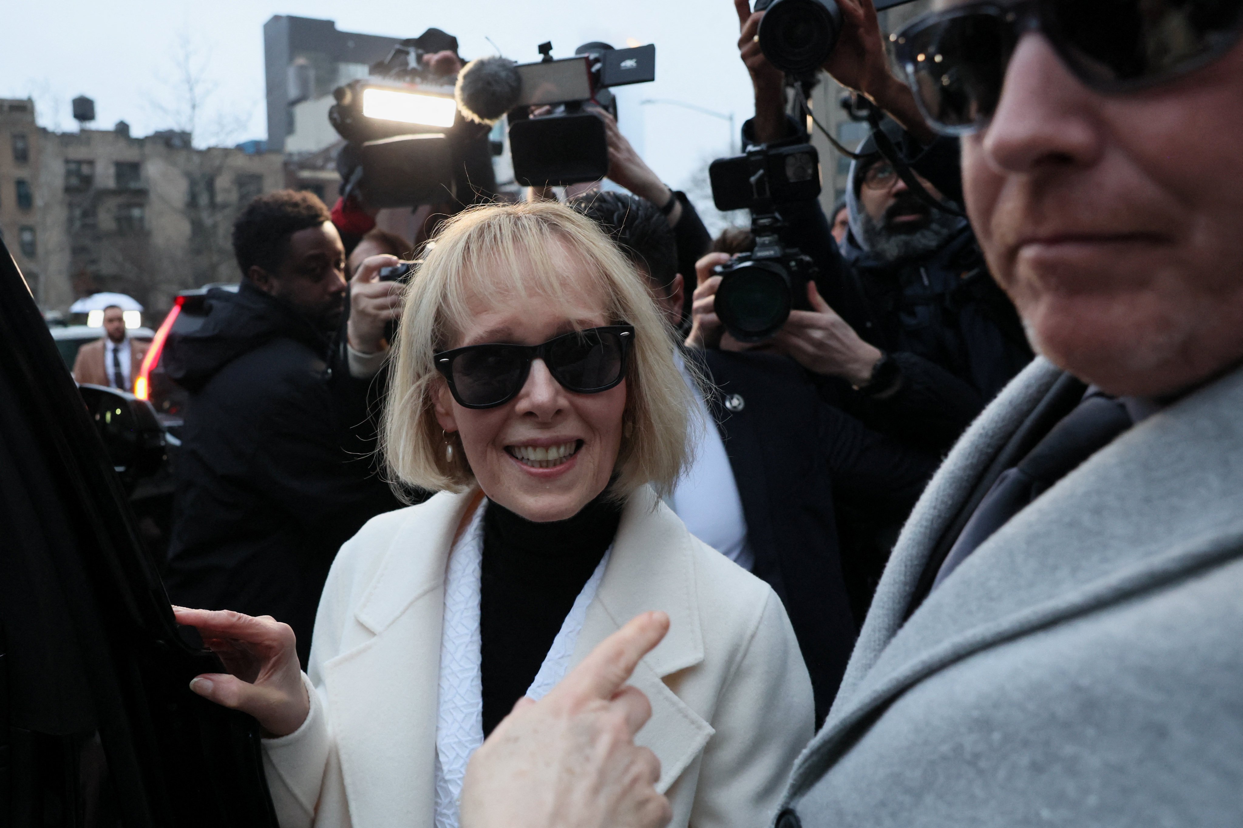 E. Jean Carroll enters a car as she leaves the Manhattan Federal Court, in the second civil trial after she accused Donald Trump of raping her decades ago, in New York City. Photo: Reuters