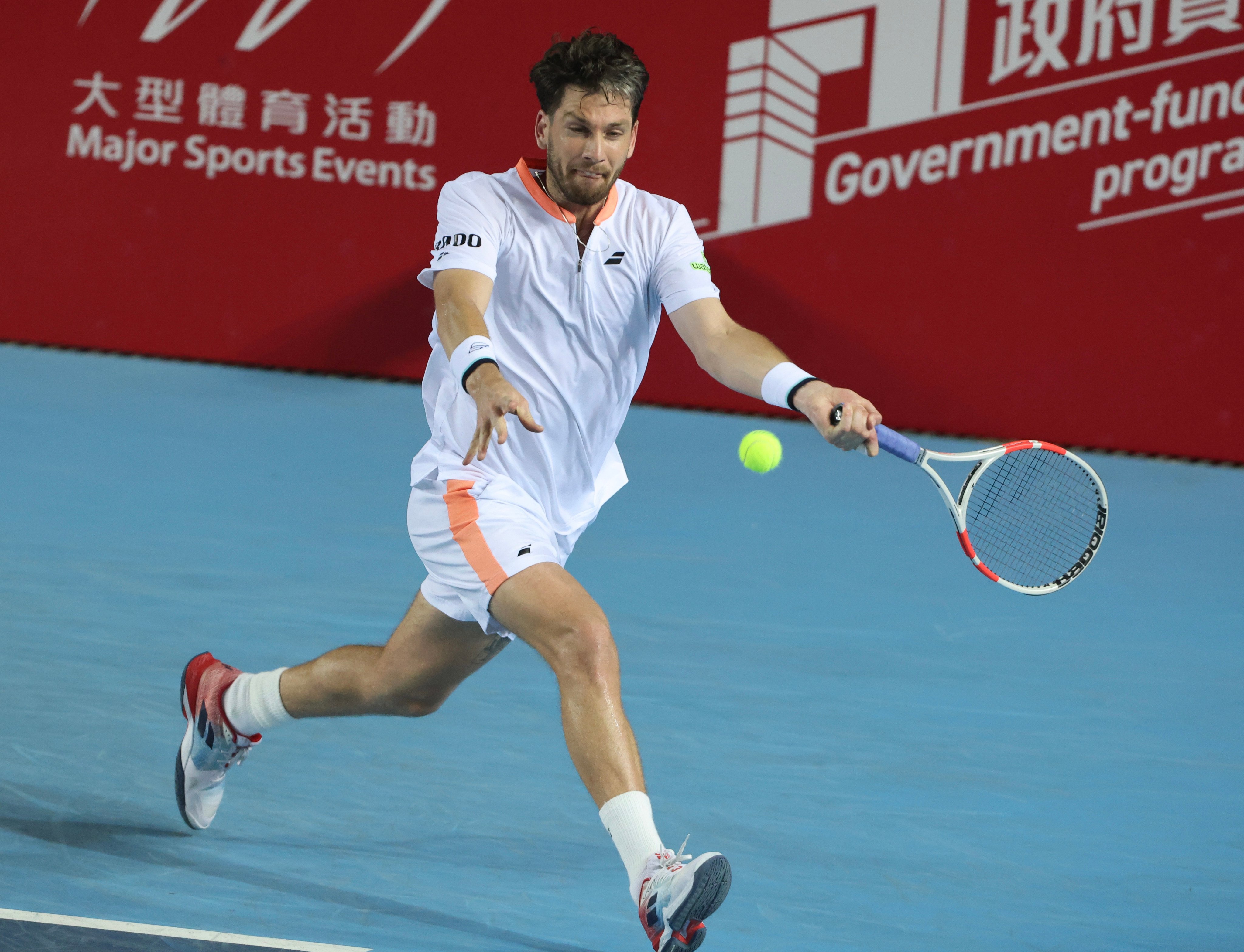 Great Britain’s Cameron Norrie in action during his third-round clash with Learner Tien at the Bank of China Hong Kong Tennis Open, at Victoria Park. Photo: Jonathan Wong