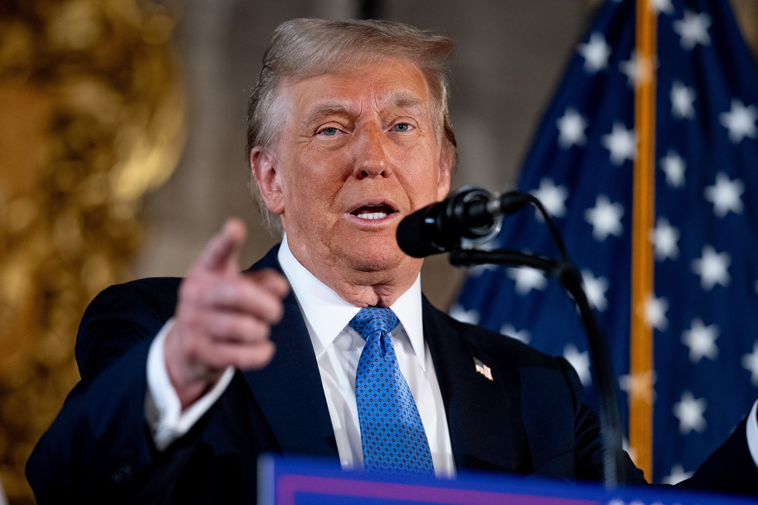 Donald Trump speaks at a news conference at his Mar-a-Lago resort on December 16. Photo: TNS