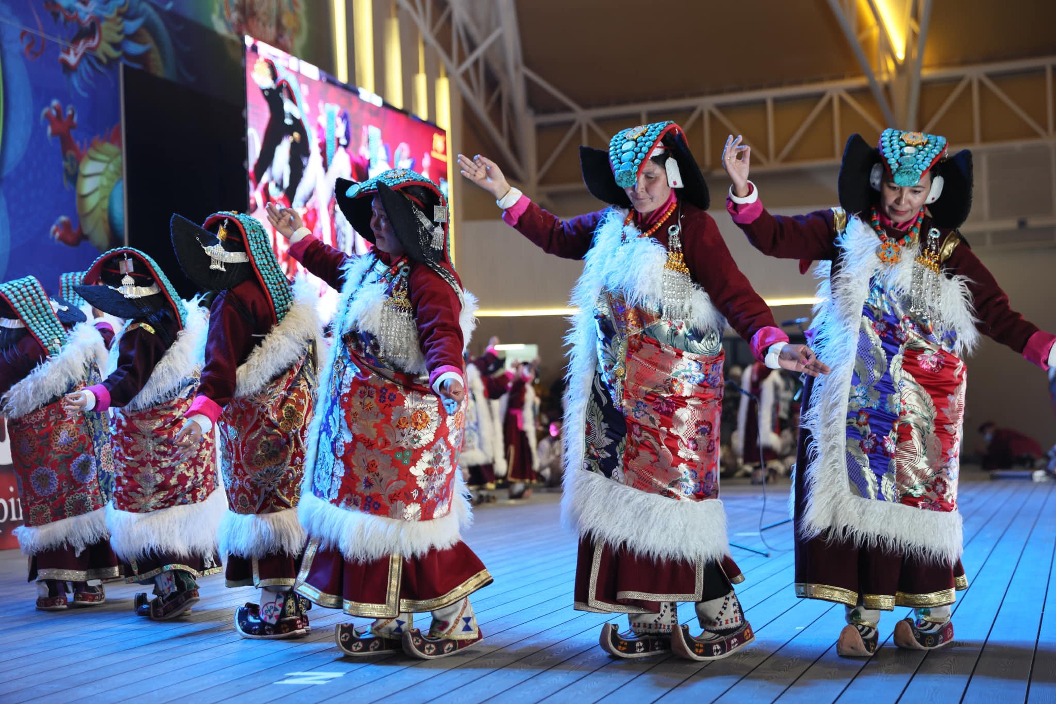 The nuns of the hilltop Druk Amitabha Monastery, put on the show of strength to mark the institution’s reopening, five years after the Covid-19 pandemic forced it to close its doors to the public. Photo: Facebook/Drukpa