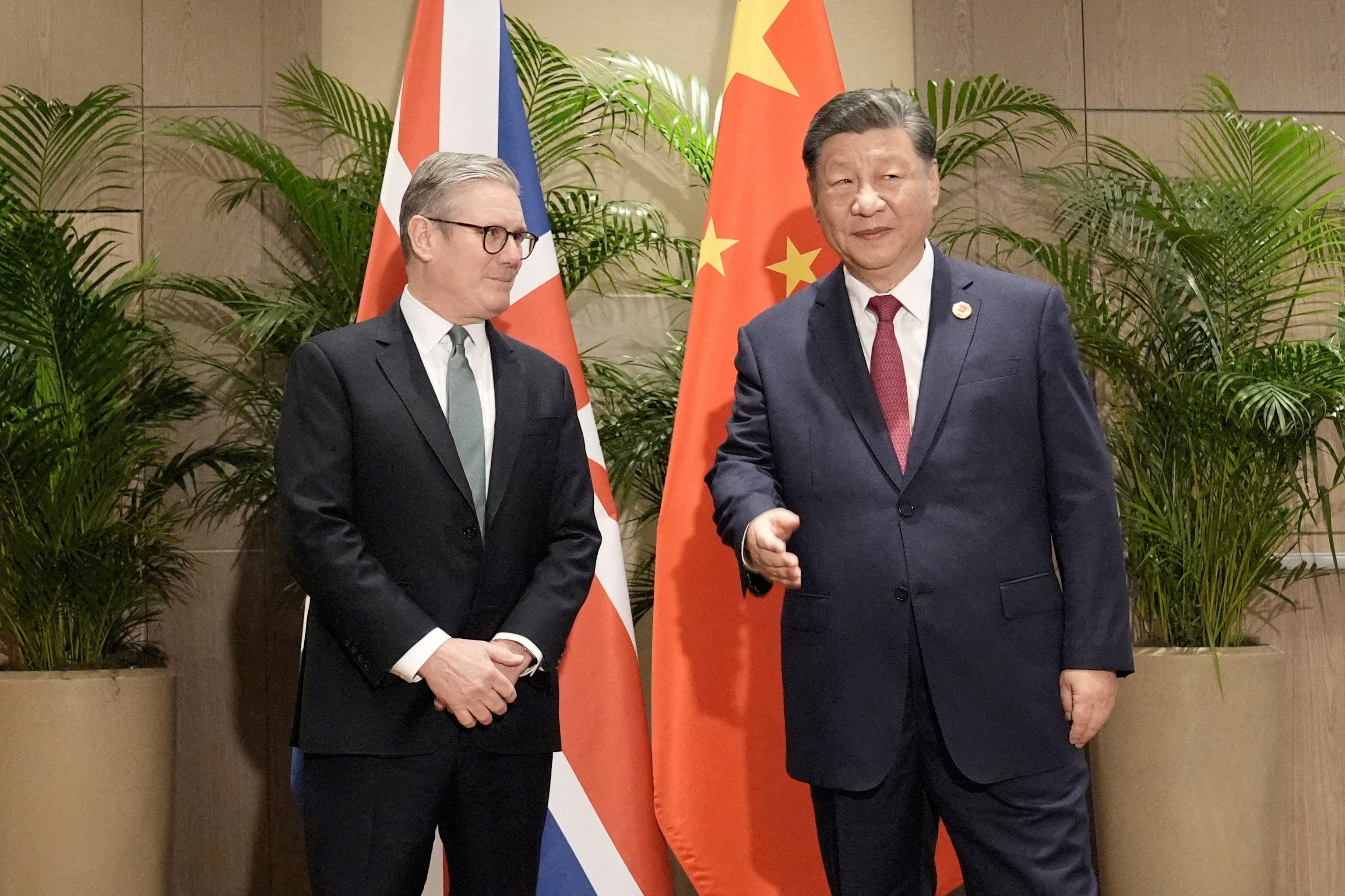 British Prime Minister Keir Starmer attends a bilateral meeting with President Xi Jinping at the Sheraton Hotel during the Group of 20 summit in Rio de Janeiro on November 18, 2024. Photo: Reuters