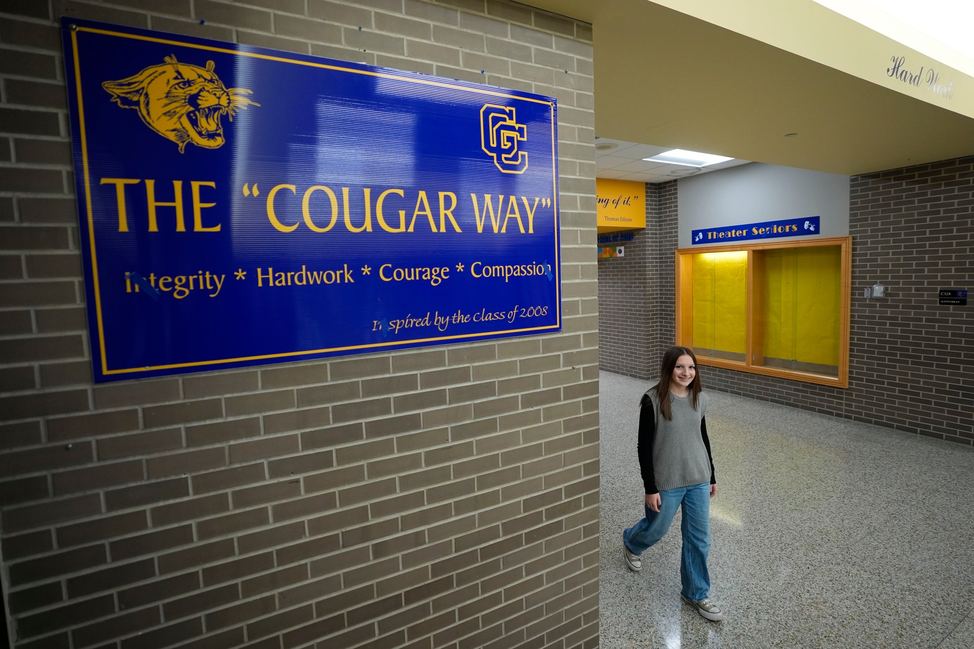 AI-powered assistive technology is helping students like Makenzie Gilkison thrive in the classroom. Photo: AP
