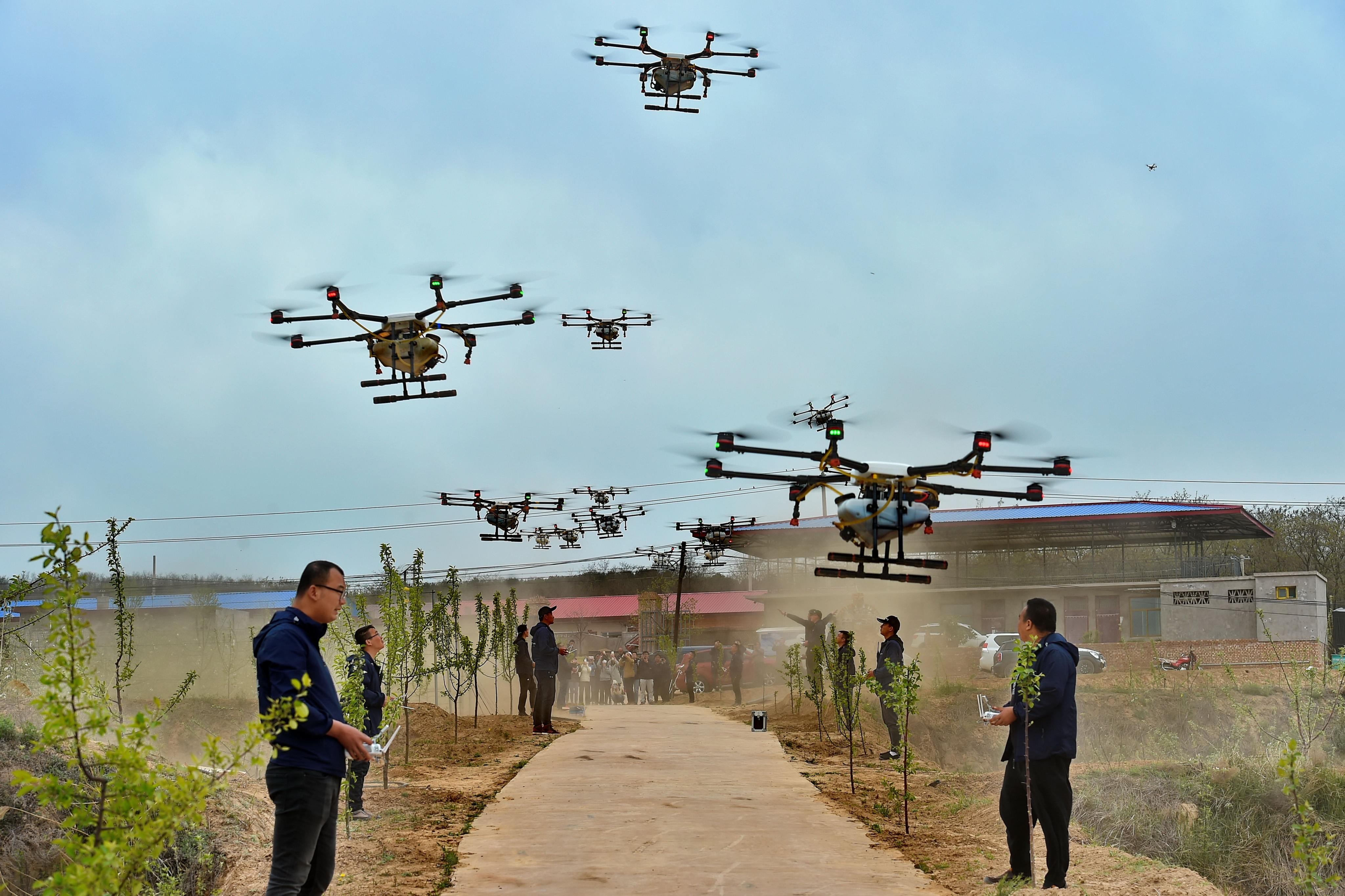 Drones are being used with greater frequency in China for agricultural purposes, providing a new route for meeting major economic targets. Photo: Xinhua