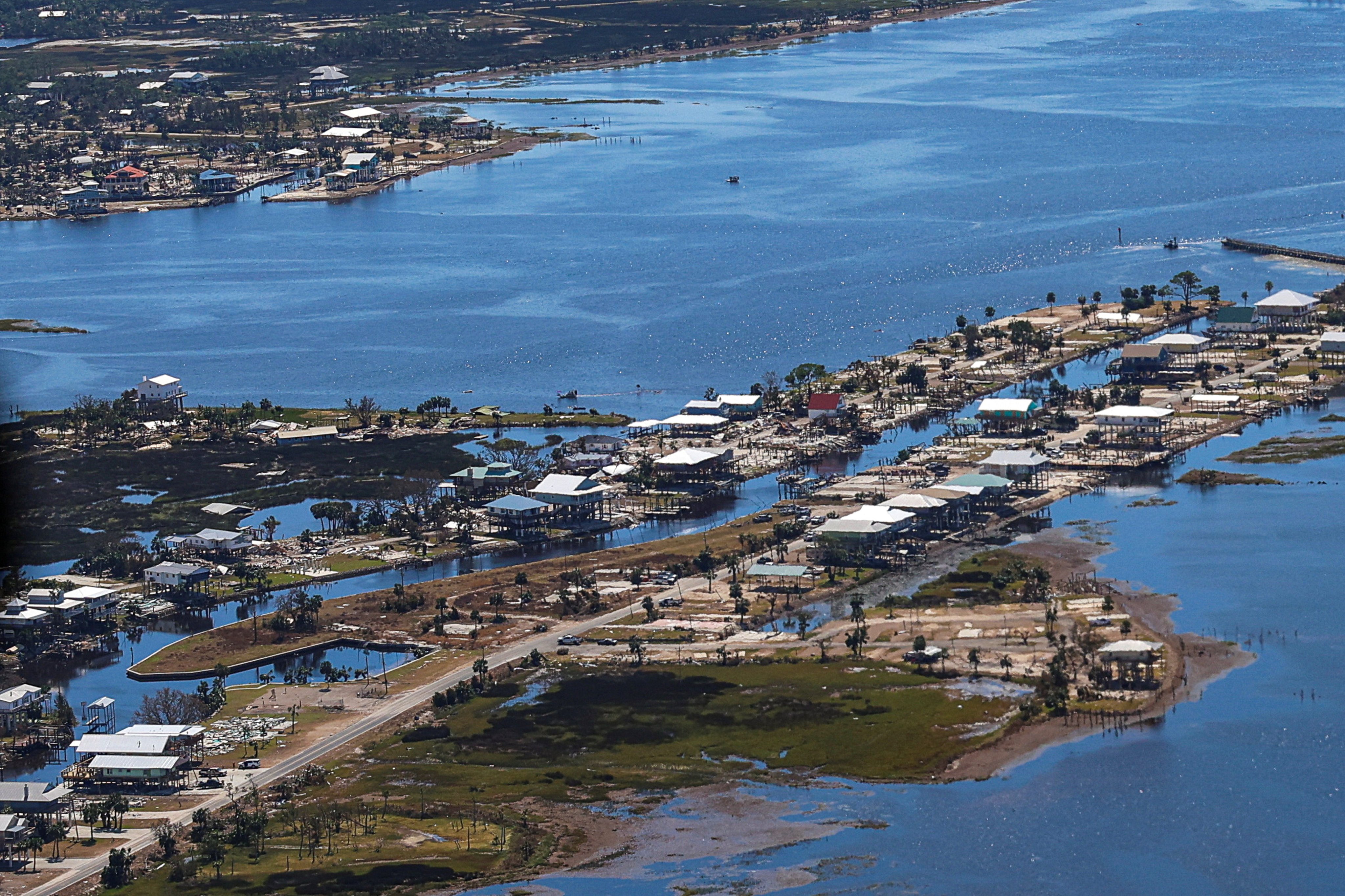 An aerial view shows damage to properties in Florida, in the wake of Hurricane Helene in October 2024. Photo: Reuters