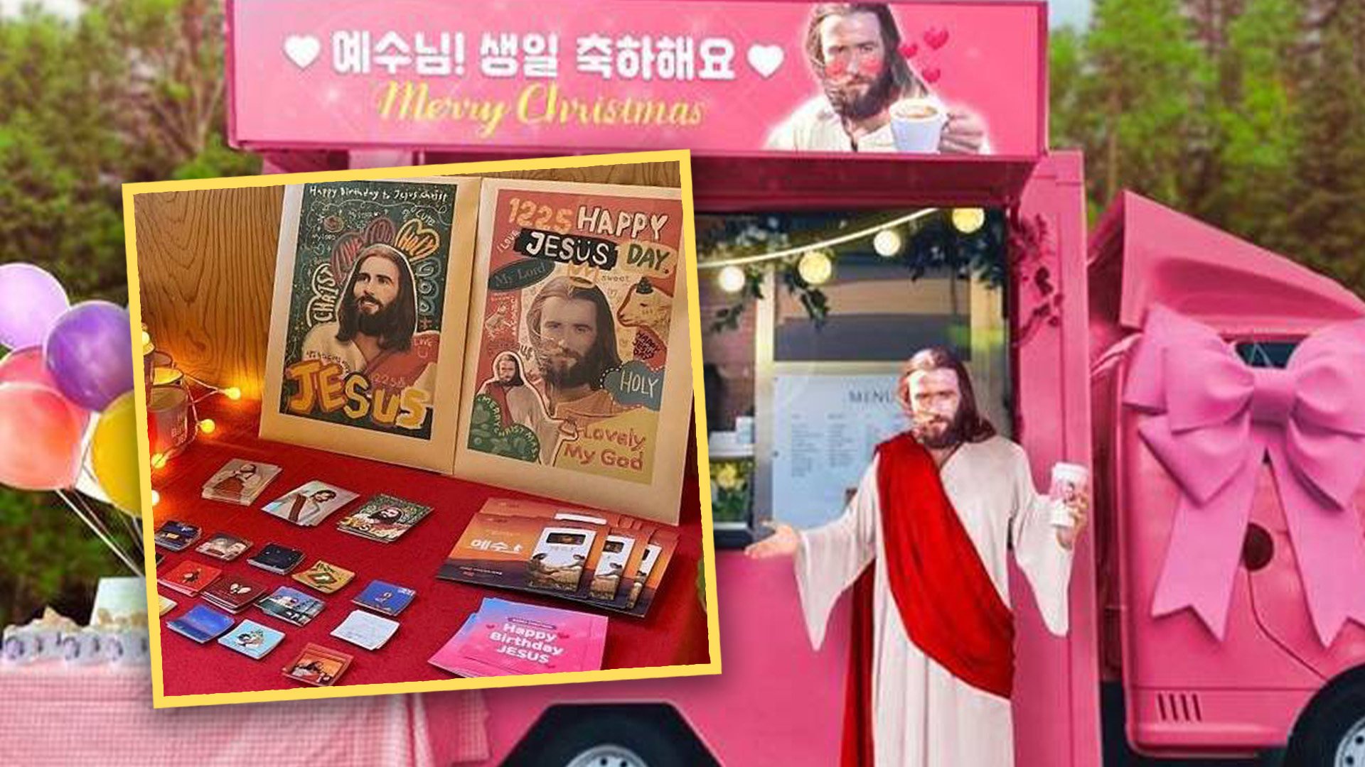 Young people in South Korea are redefining the image of Jesus by creating emojis and adding hearts to posters of the Christian icon. Photo: SCMP composite/NAVER