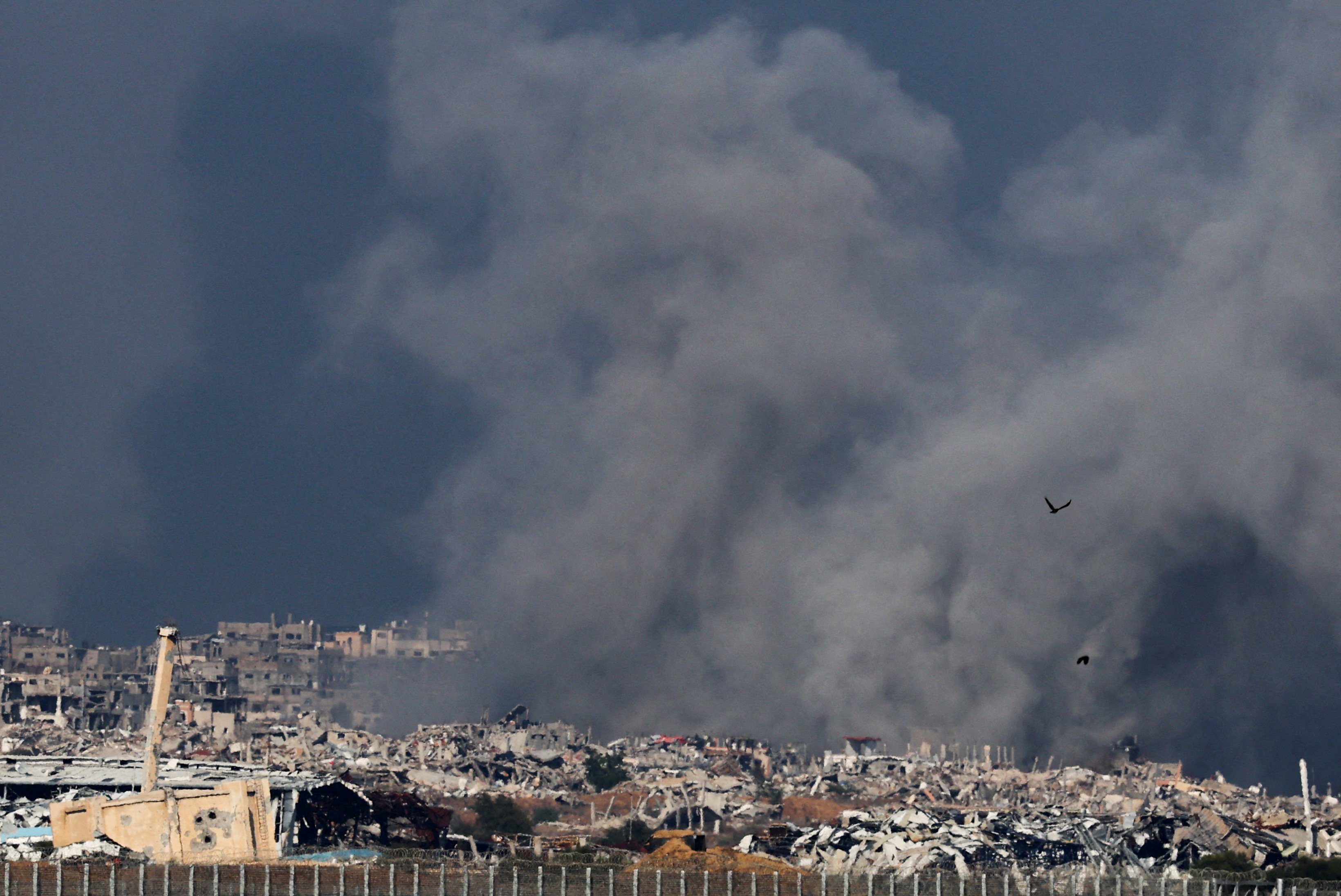 Smoke rises from an Israeli strike as the Israeli military conducts operations inside the Gaza Strip. Photo: Reuters