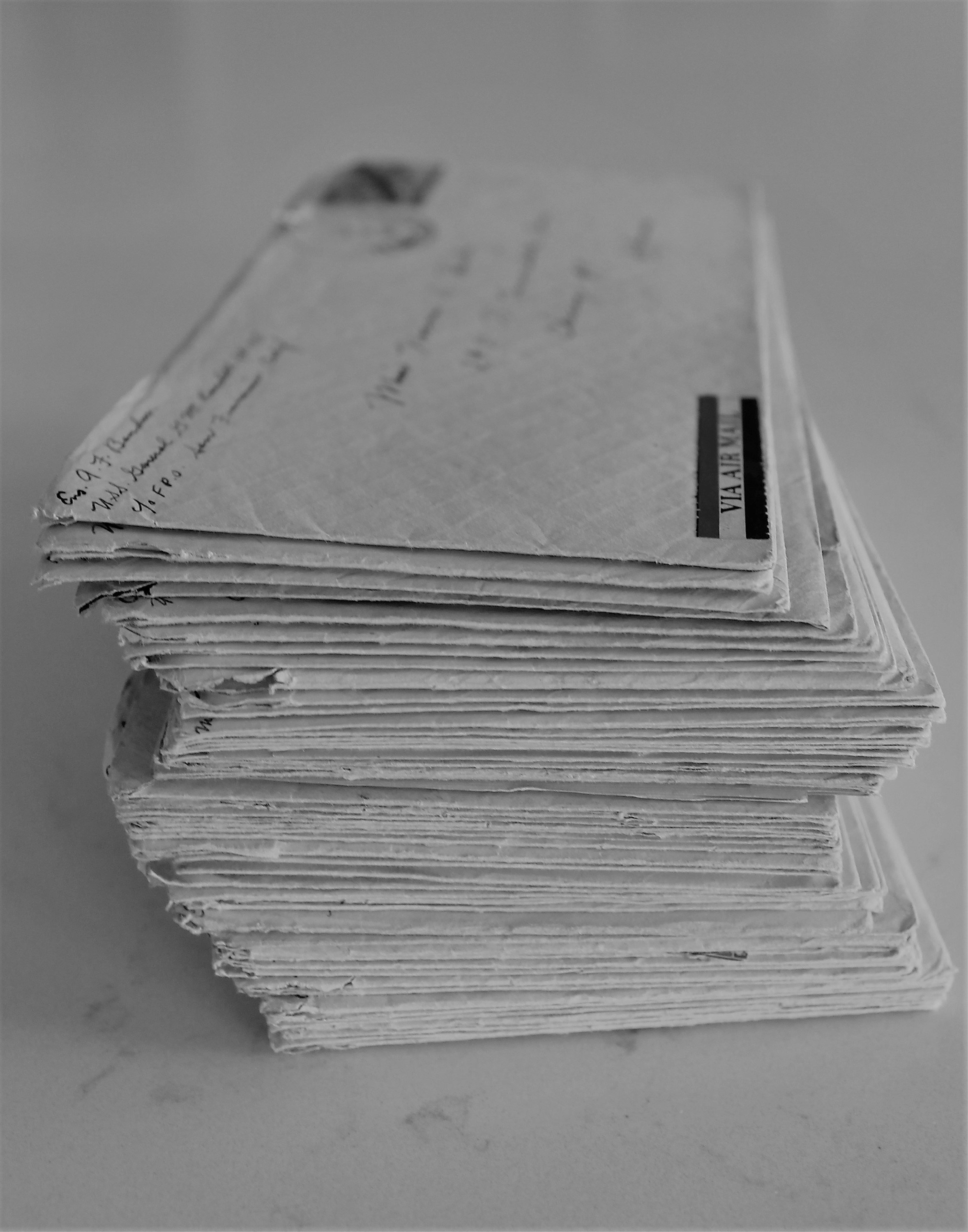 A stack of letters sent by Barbara J. Ferraro’s father to her mother during World War II. Photo: TNS