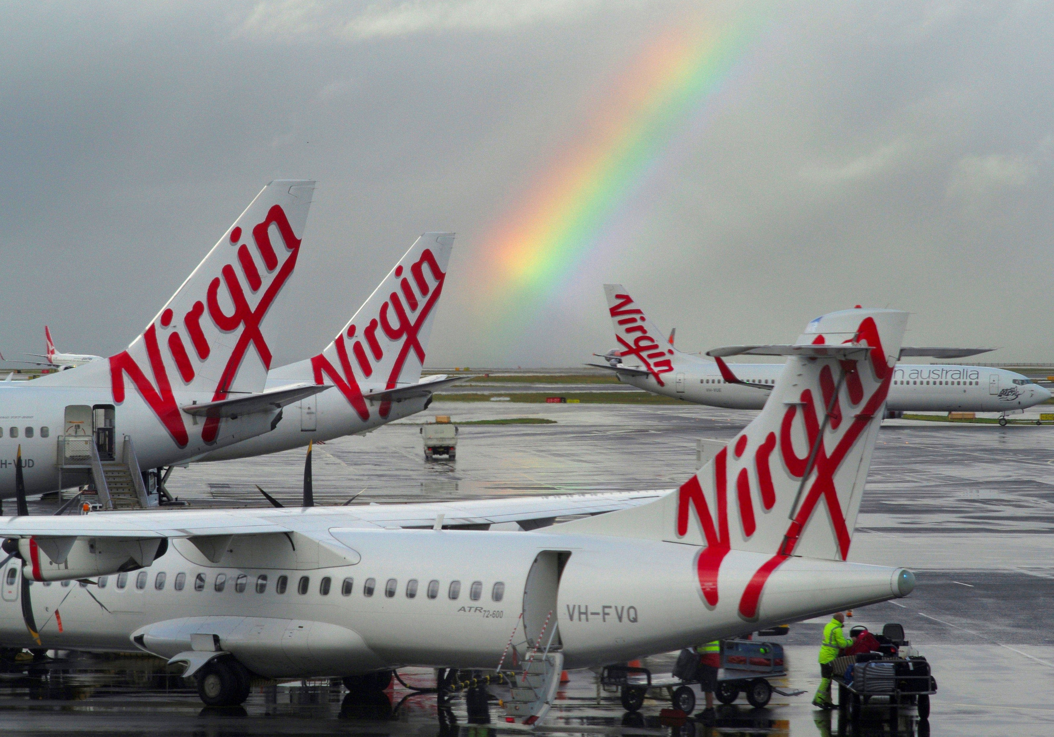 Virgin Australia planes parked at Sydney airport. Photo: Reuters