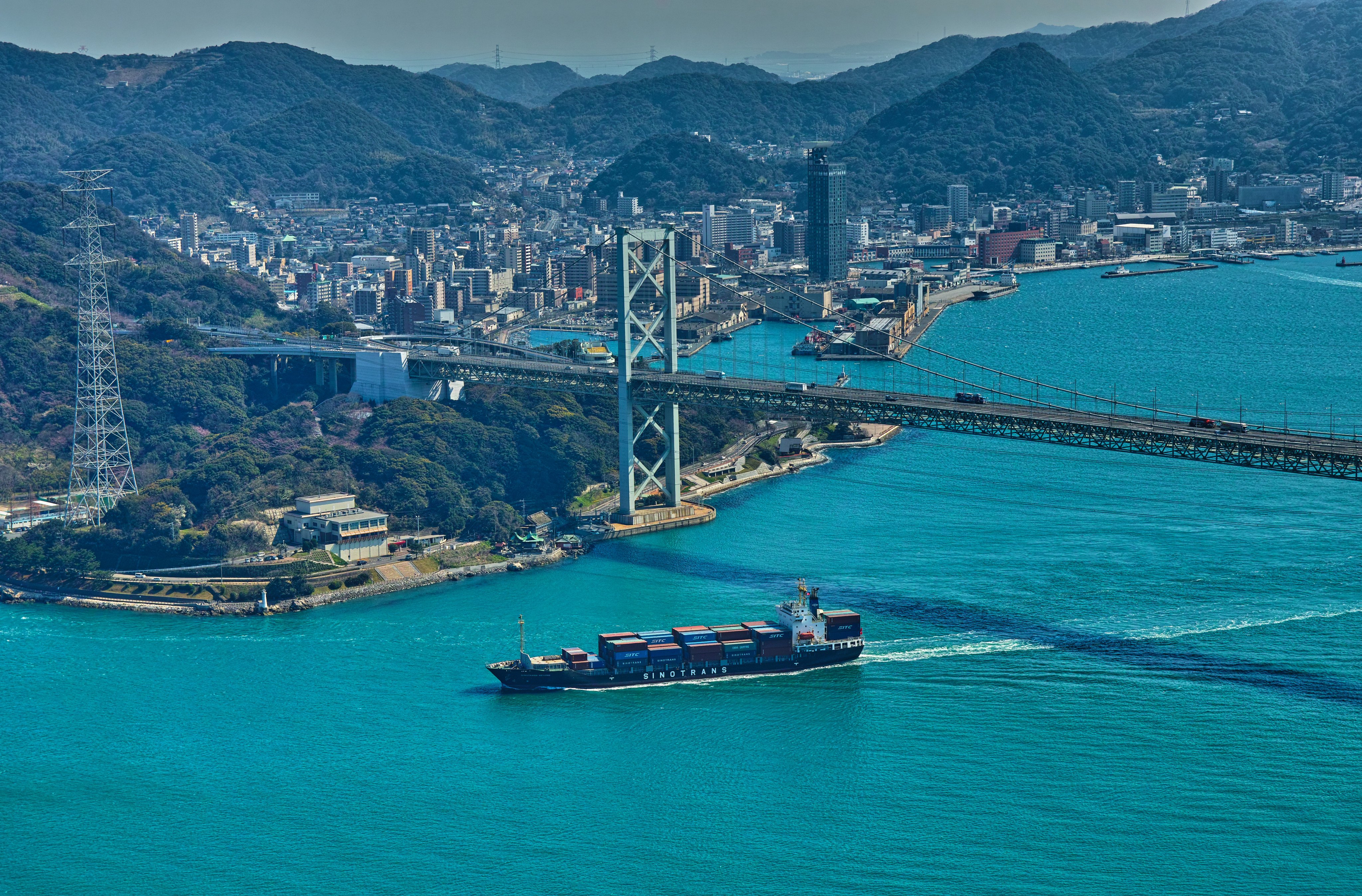 A view of the Kanmon Straits from Mount. Hinoyama. Photo: Shutterstock