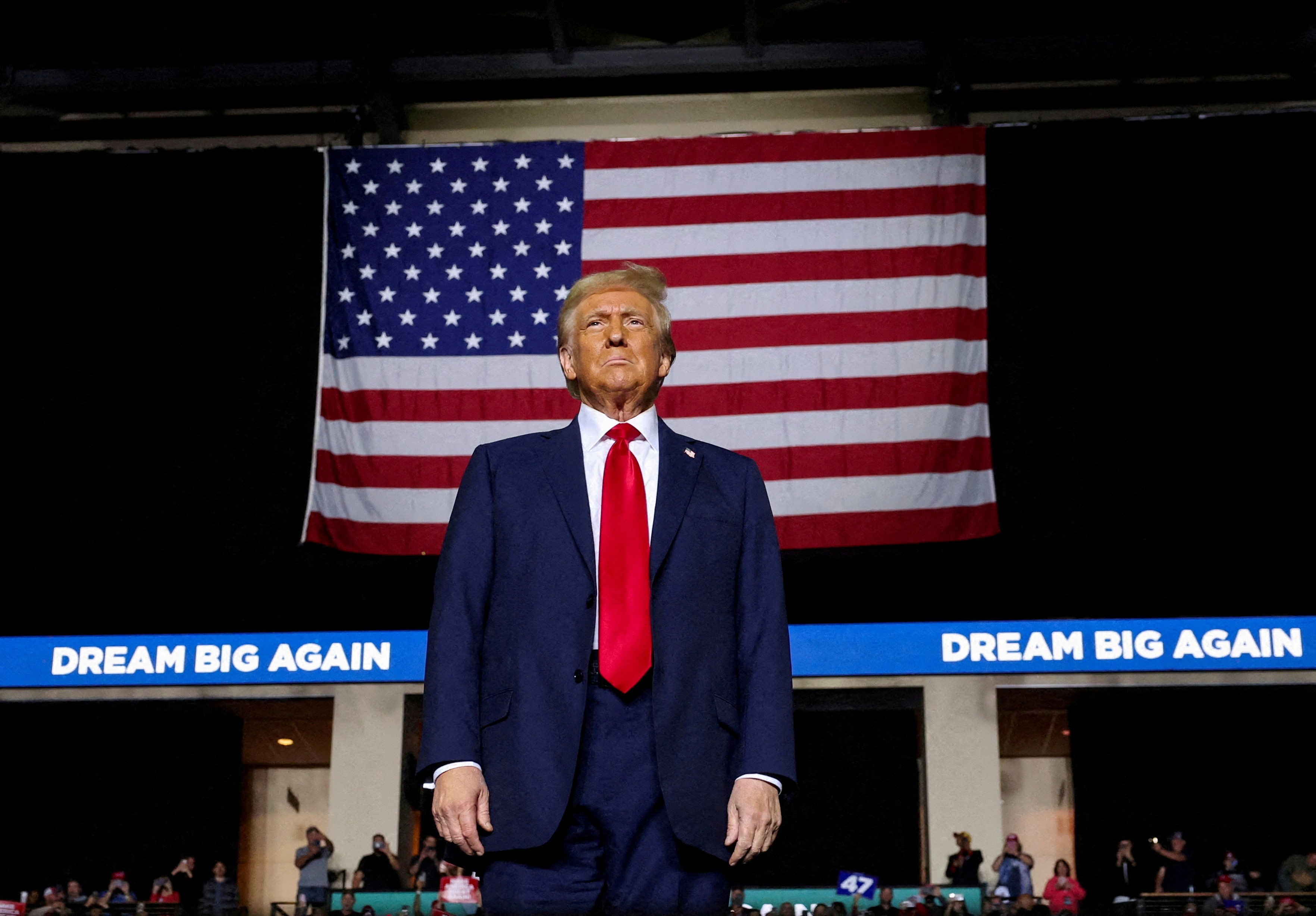 Donald Trump at a presidential campaign event, in Allentown, Pennsylvania, on October 29. Photo: Reuters