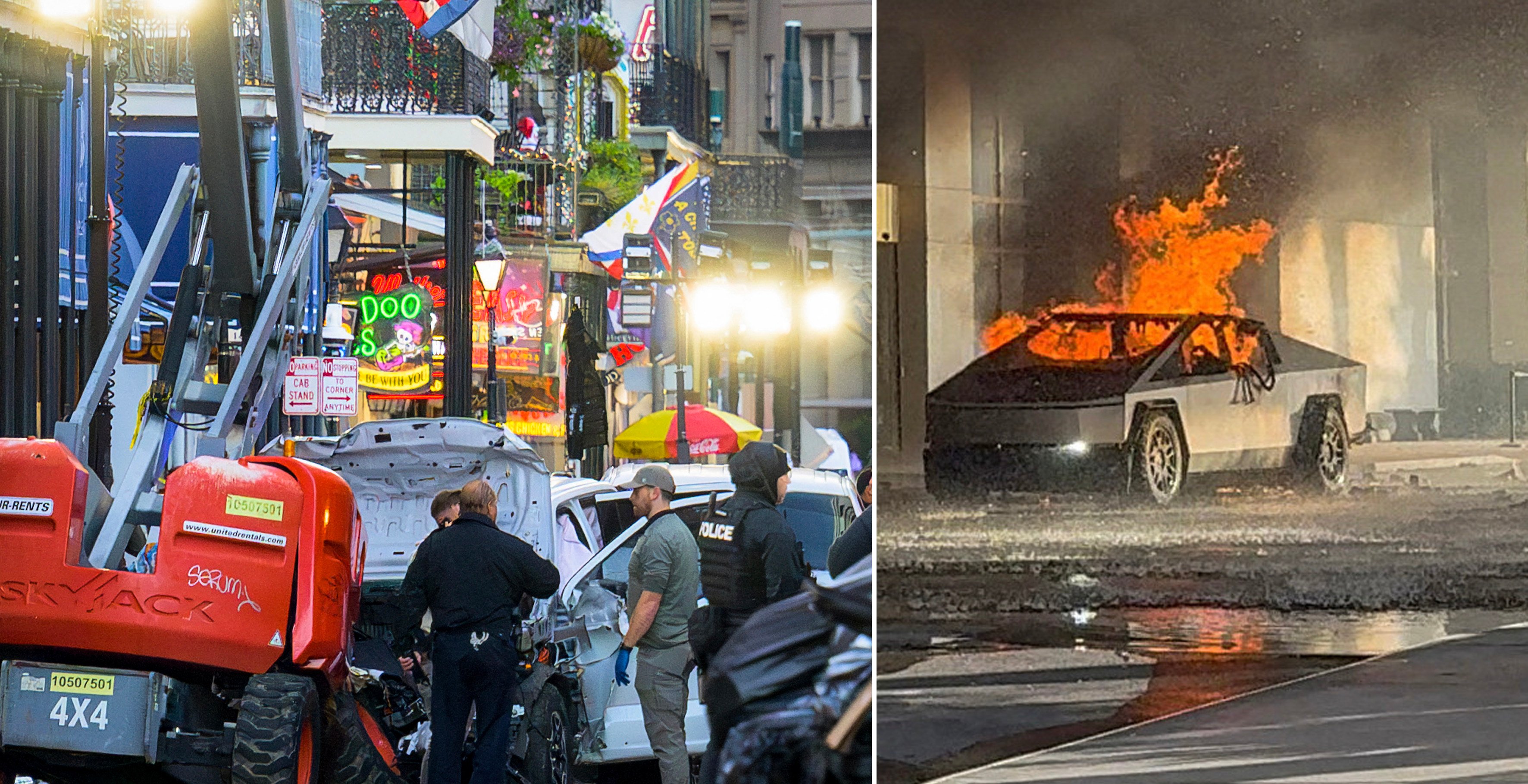 The FBI probing the deadly New Orleans truck-ramming and whether terrorism is behind Tesla truck explosion in Las Vegas. Photos: Reuters