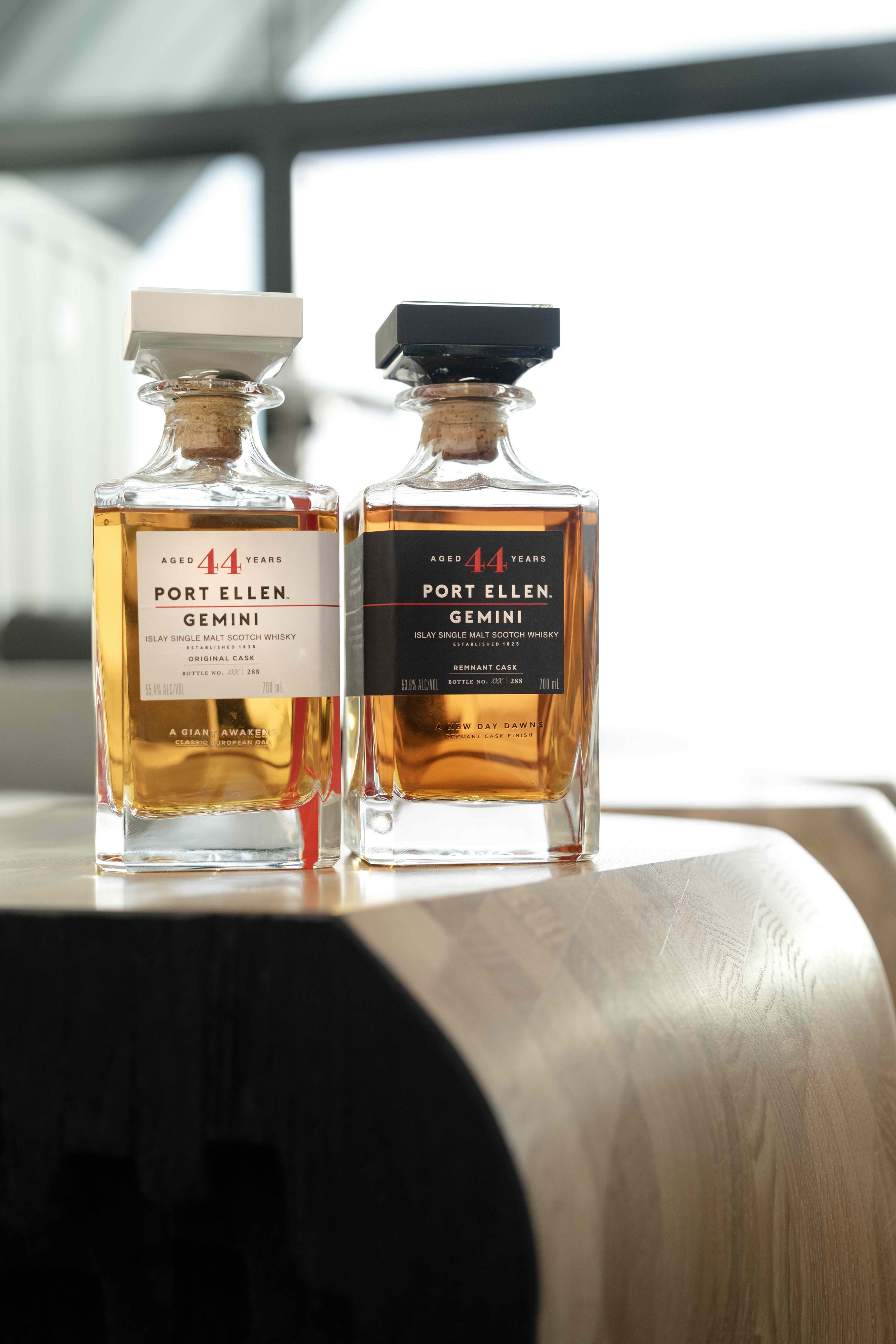 Port Ellen distillery’s Gemini twin whiskies. Photo: Port Ellen