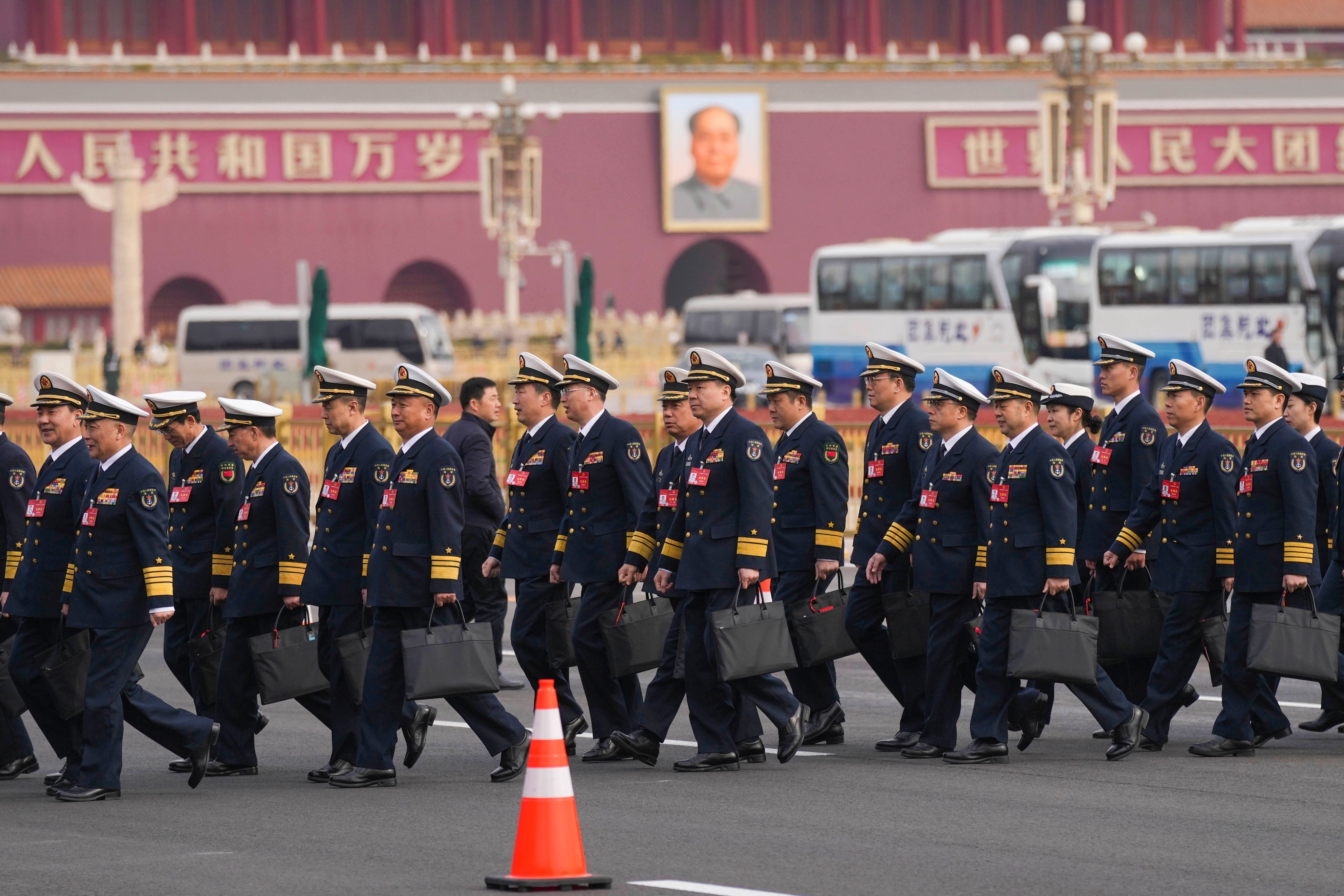 China’s top legislature has about 3,000 members, including 267 from the military. Photo: AP