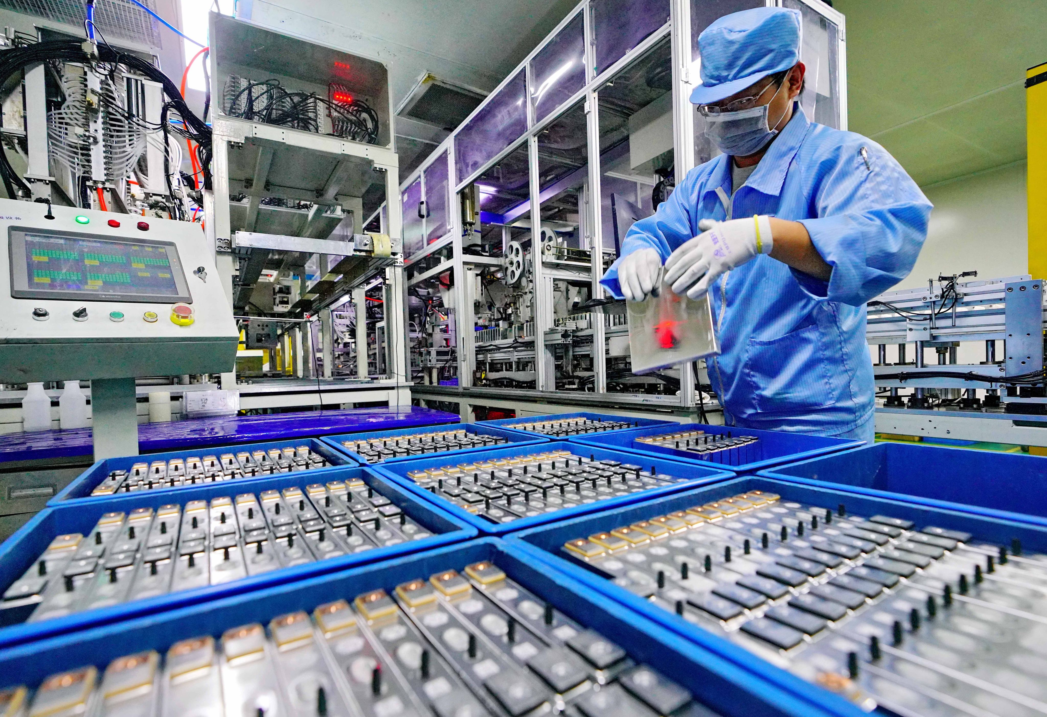 A production line at a plant producing lithium batteries for automotive use, in northern China. China has a clear lead in the global lithium sector, with a supply chain spanning raw material extraction to hi-tech manufacturing. Photo: Xinhua