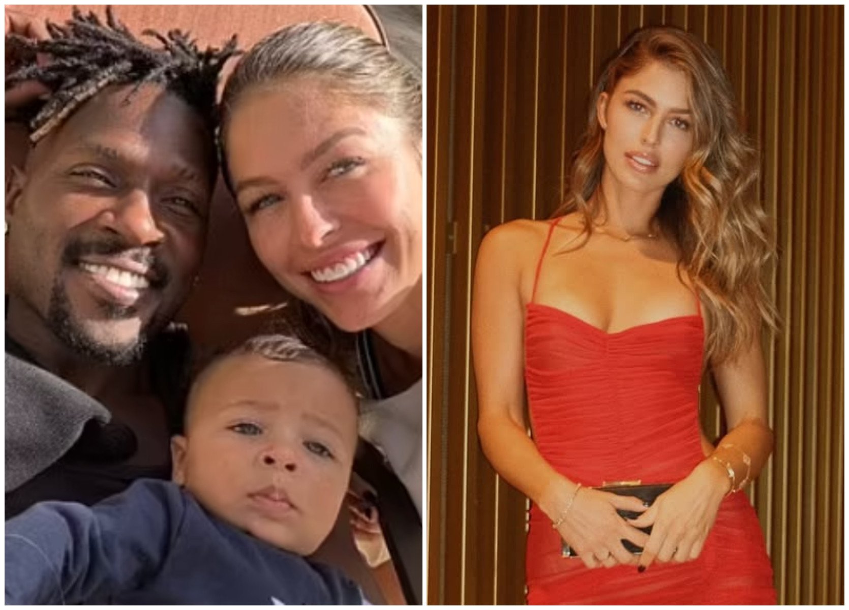 Controversial former NFL player Antonio Brown attempted to wish his ex Cydney Moreau happy birthday in December, but ended up insulting her instead. Photos: AB84/X, @cydrrose/Instagram