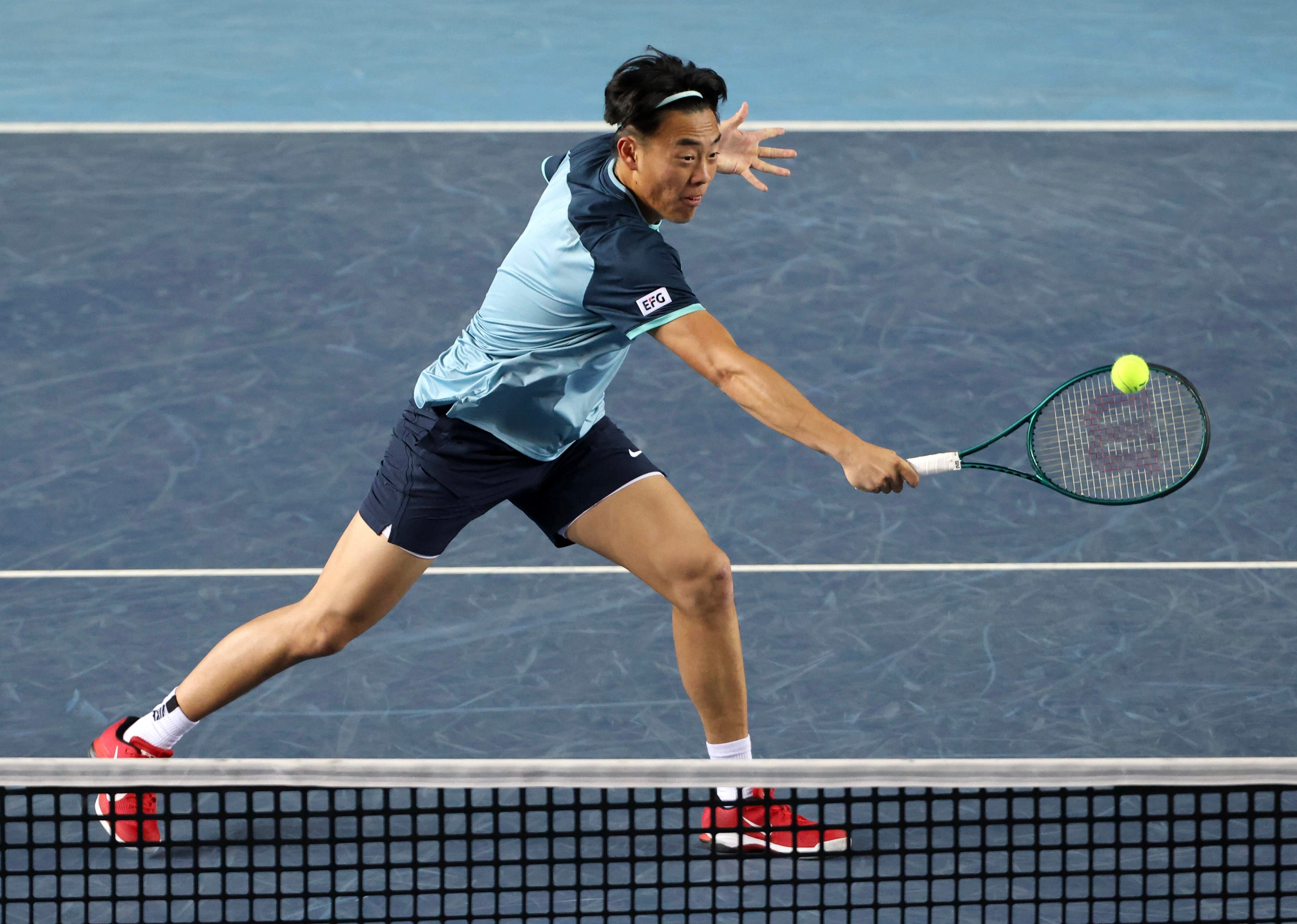 Coleman Wong in men’s doubles action at the Bank of China Hong Kong Tennis Open. Photo: Jonathan Wong