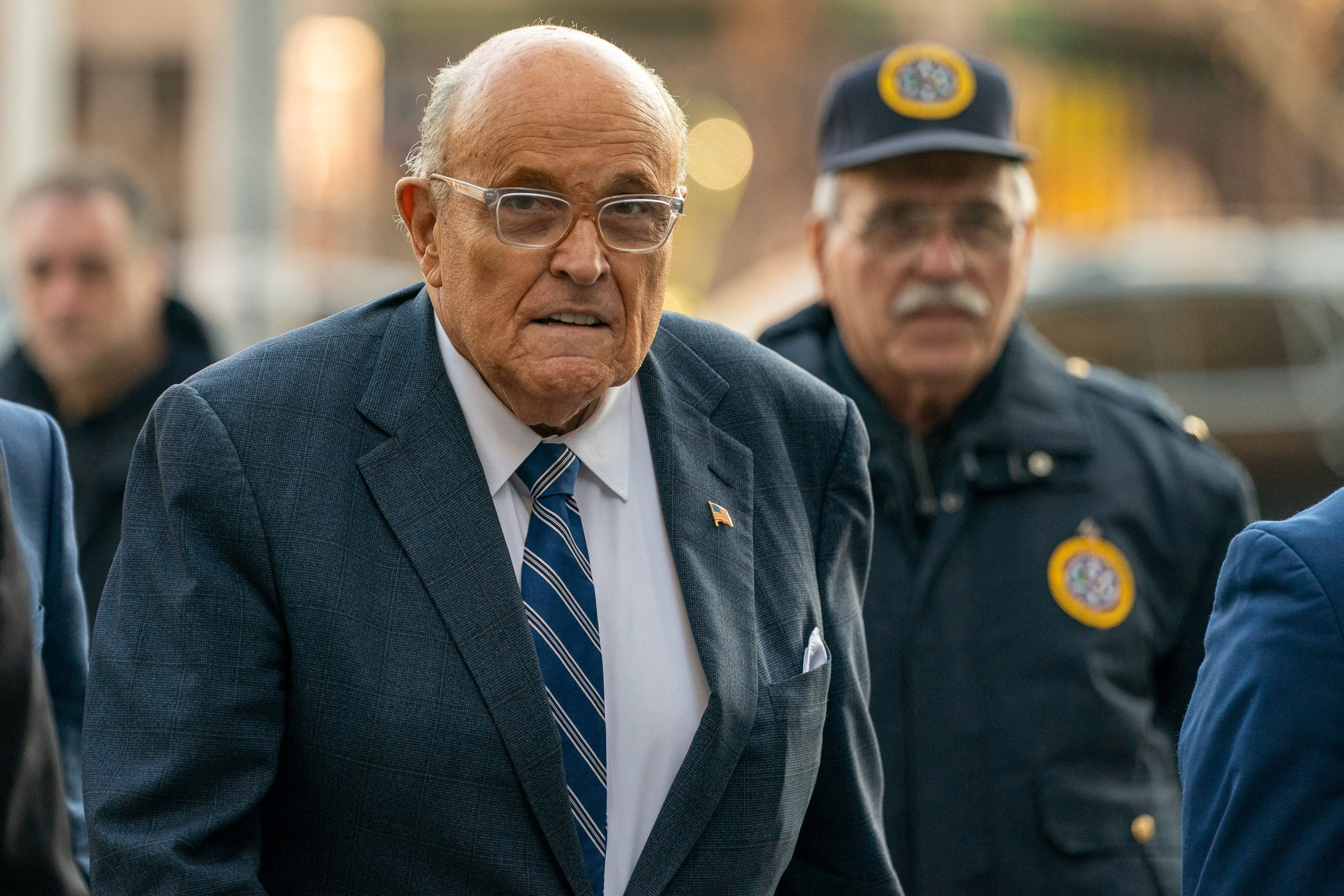 Rudy Giuliani, former New York mayor, outside US District Court in Manhattan on Friday. Photo: Reuters 