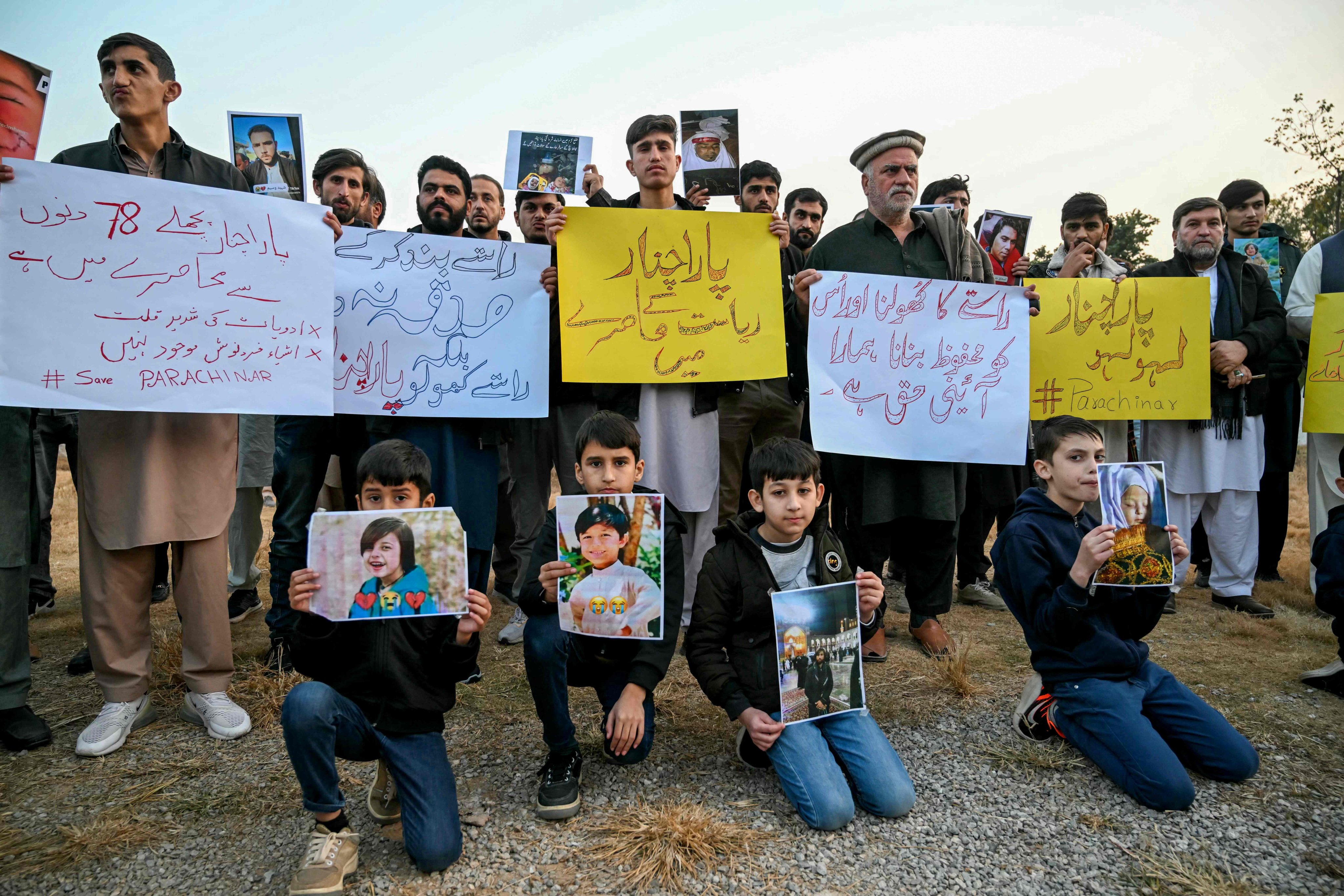 Shiite Muslims hold photographs of those killed in recent sectarian clashes in Kurram, that borders Afghanistan, during a protest in Islamabad on December 24, 2024. Photo: AFP