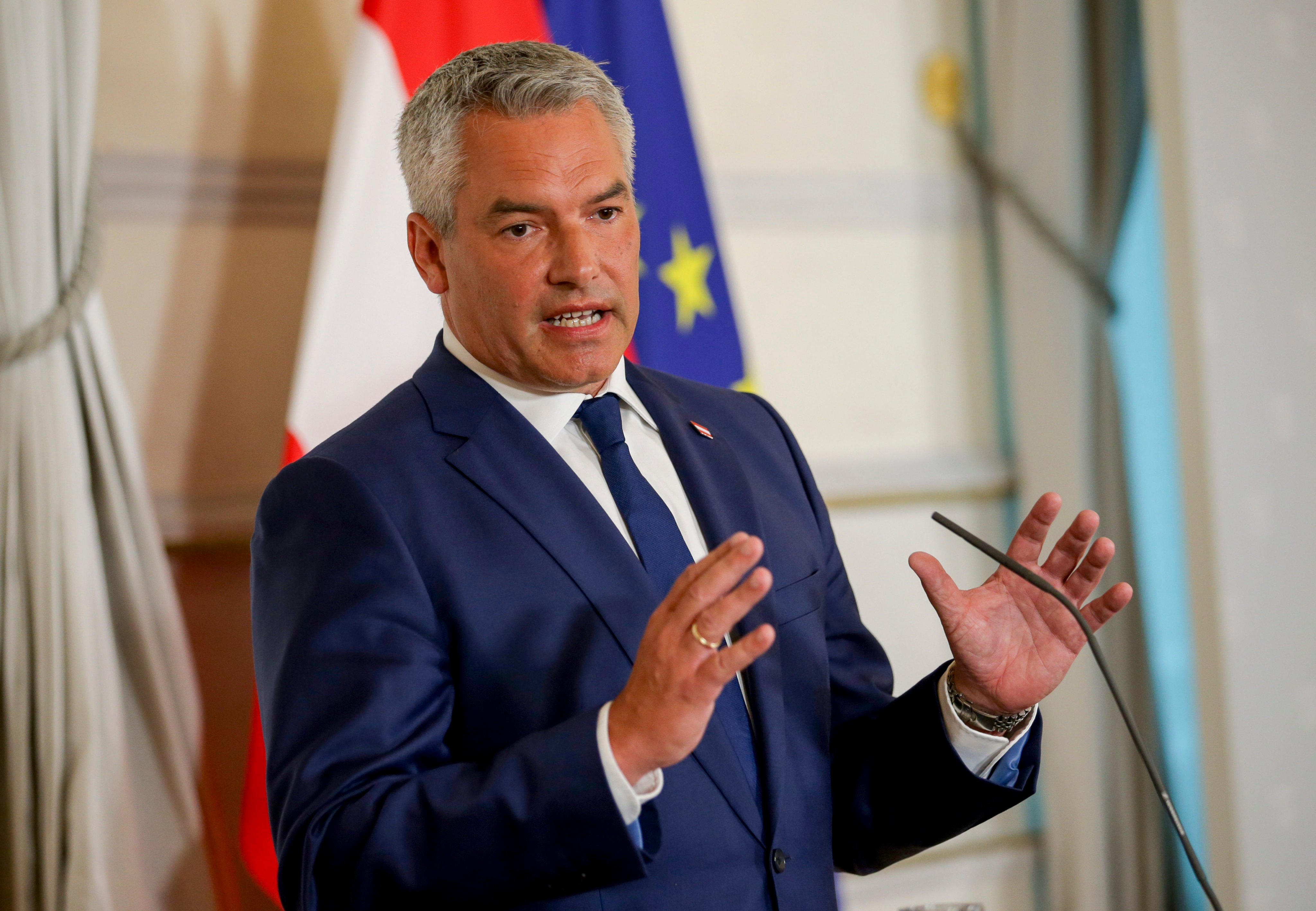 Austrian Chancellor Karl Nehammer on Saturday said he will resign. Photo: AP