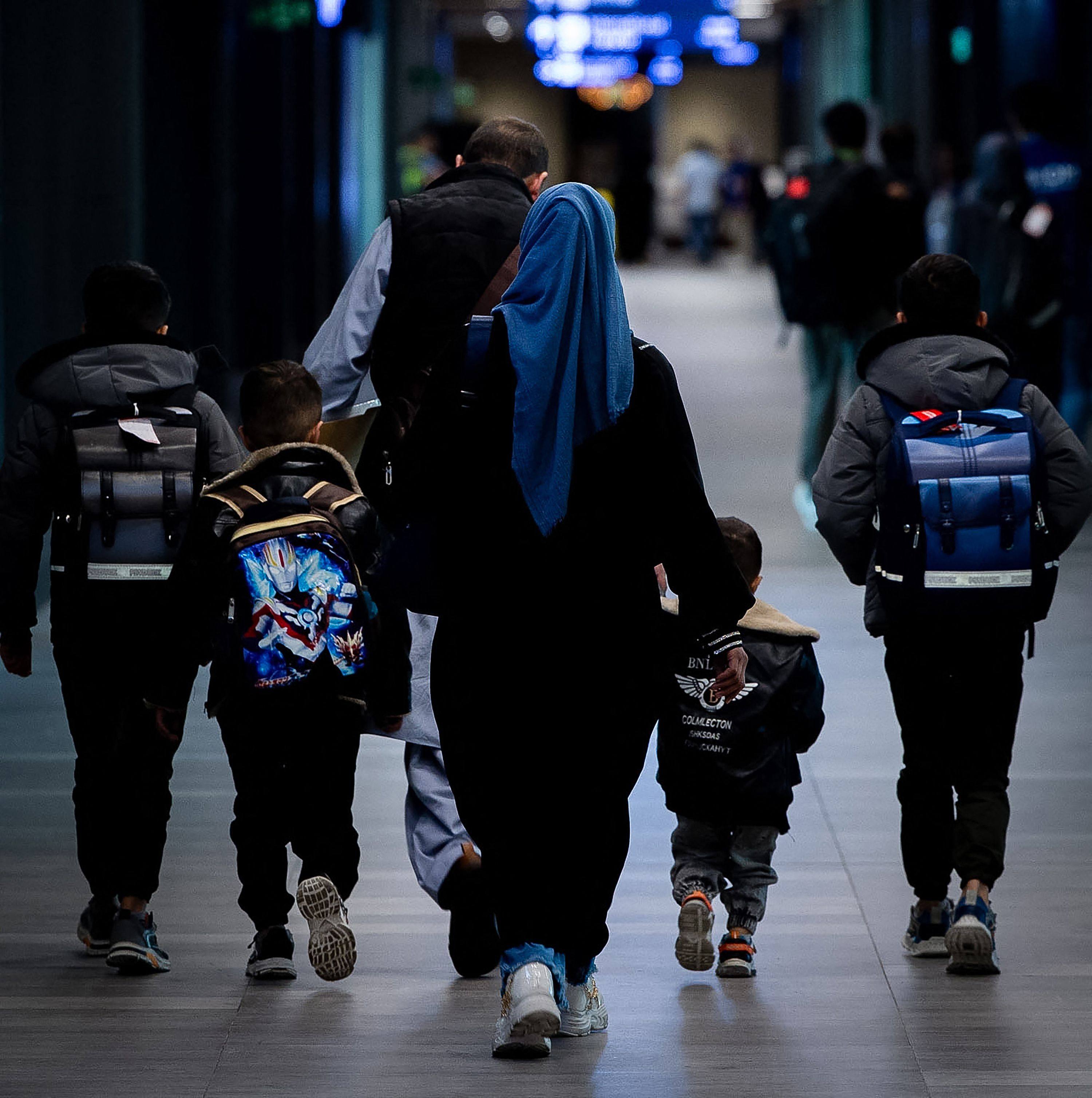 Afghans arrive at an airport terminal on the Philippines’ Luzon island. Photo: US Embassy, Manila/AFP